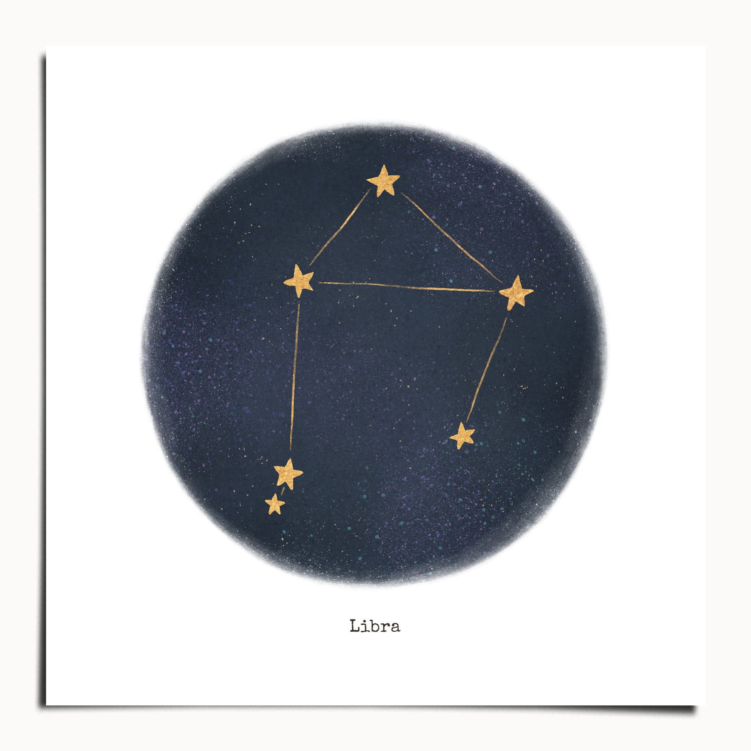 "Libra ♎" by Catherine Hébert - Libra Zodiac Constellation Fine Art Print - 9"x9" size