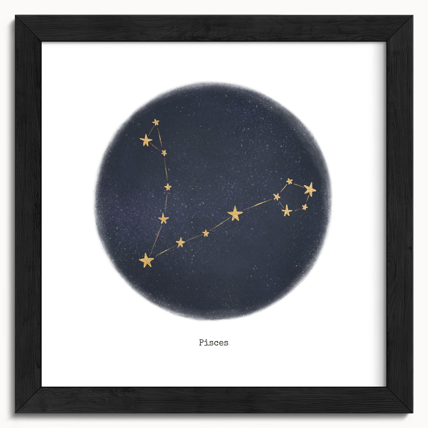 "Pisces ♓" by Catherine Hébert - Pisces Zodiac Constellation Fine Art Print - 10"x10" size