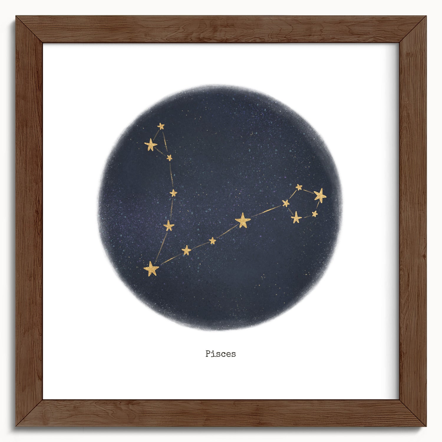 "Pisces ♓" by Catherine Hébert - Pisces Zodiac Constellation Fine Art Print - 10"x10" size