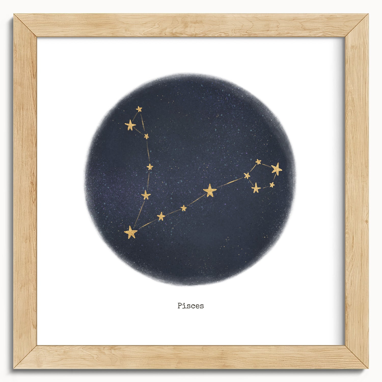 "Pisces ♓" by Catherine Hébert - Pisces Zodiac Constellation Fine Art Print - 10"x10" size