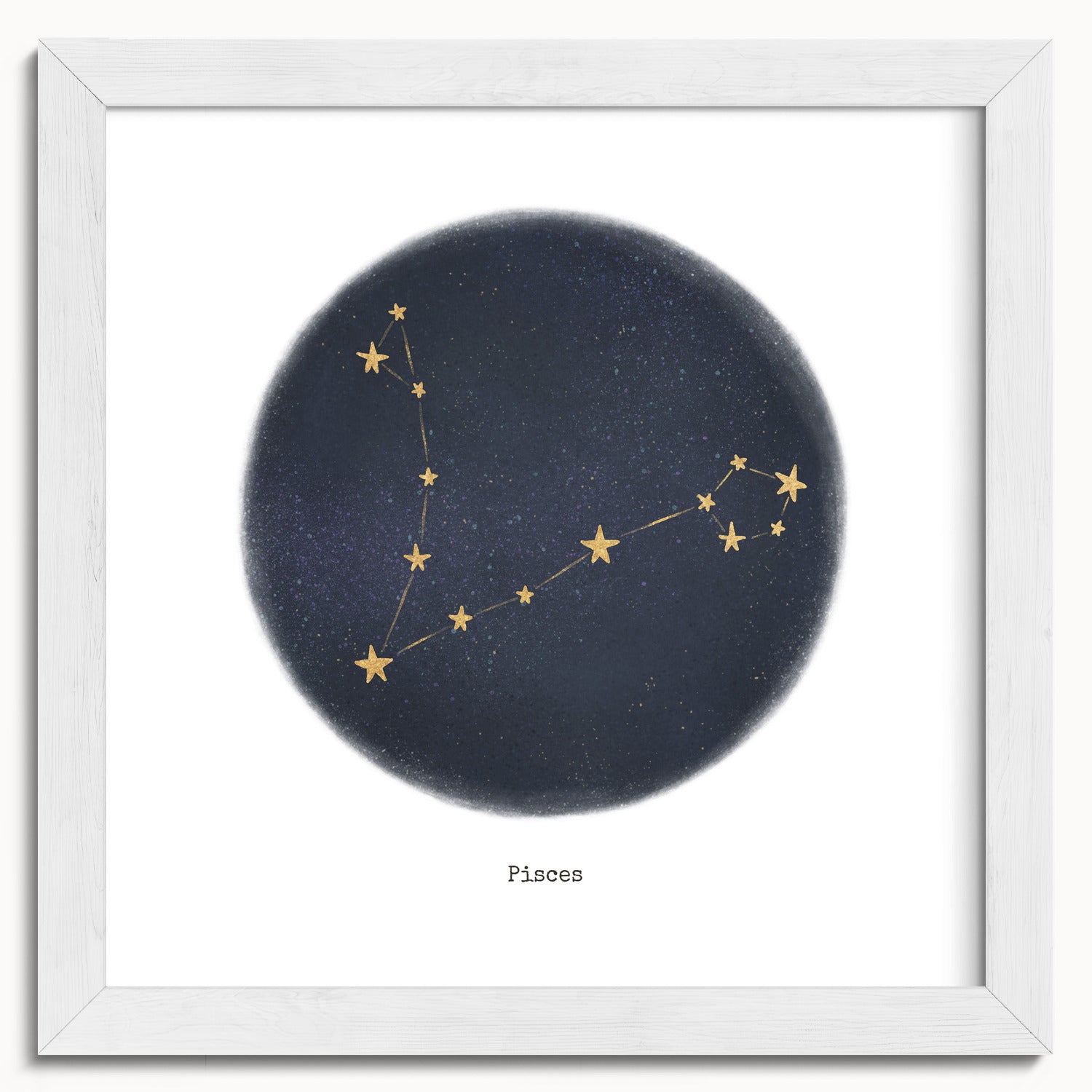 "Pisces ♓" by Catherine Hébert - Pisces Zodiac Constellation Fine Art Print - 10"x10" size