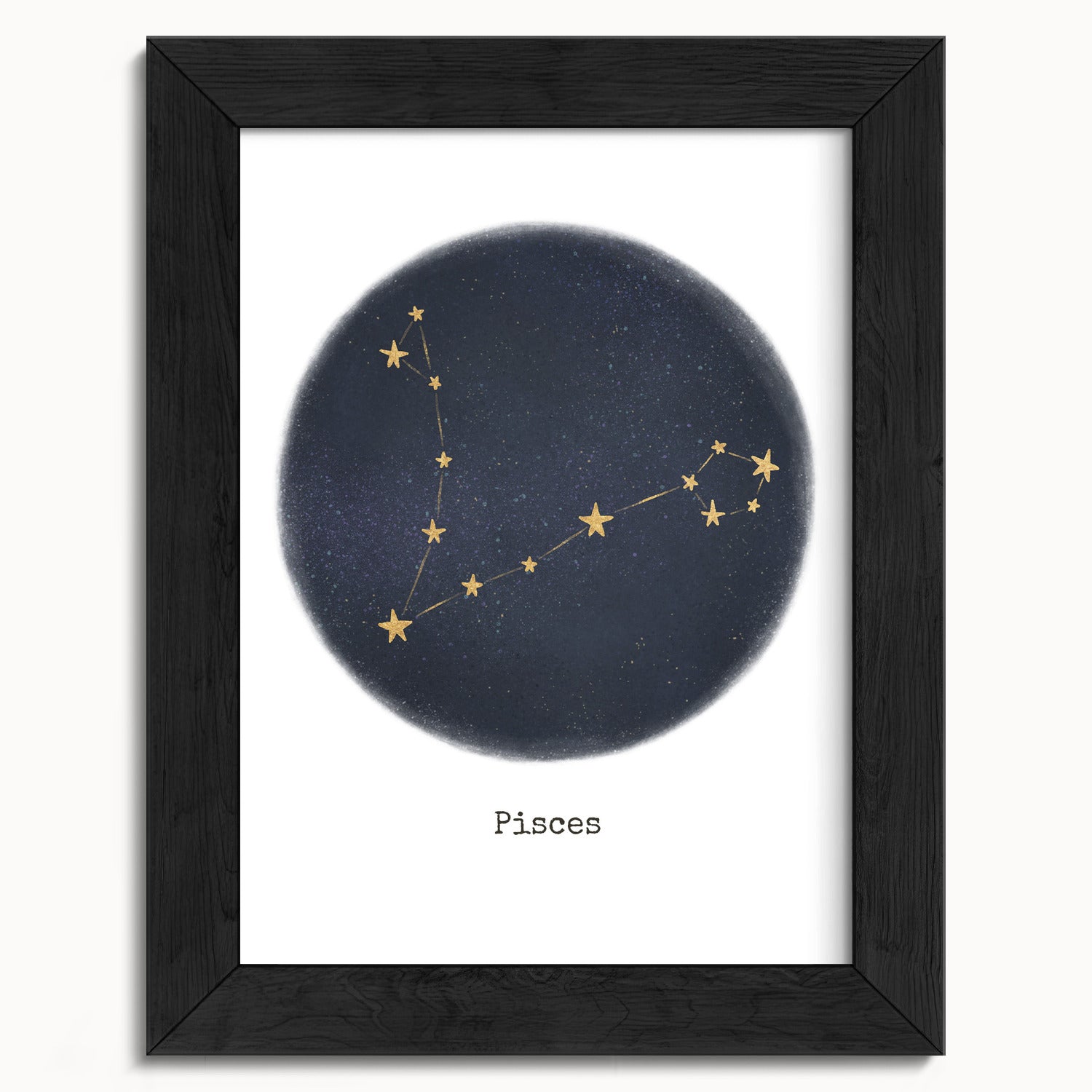 "Pisces ♓" by Catherine Hébert - Pisces Zodiac Constellation Fine Art Print - 5"x7" size