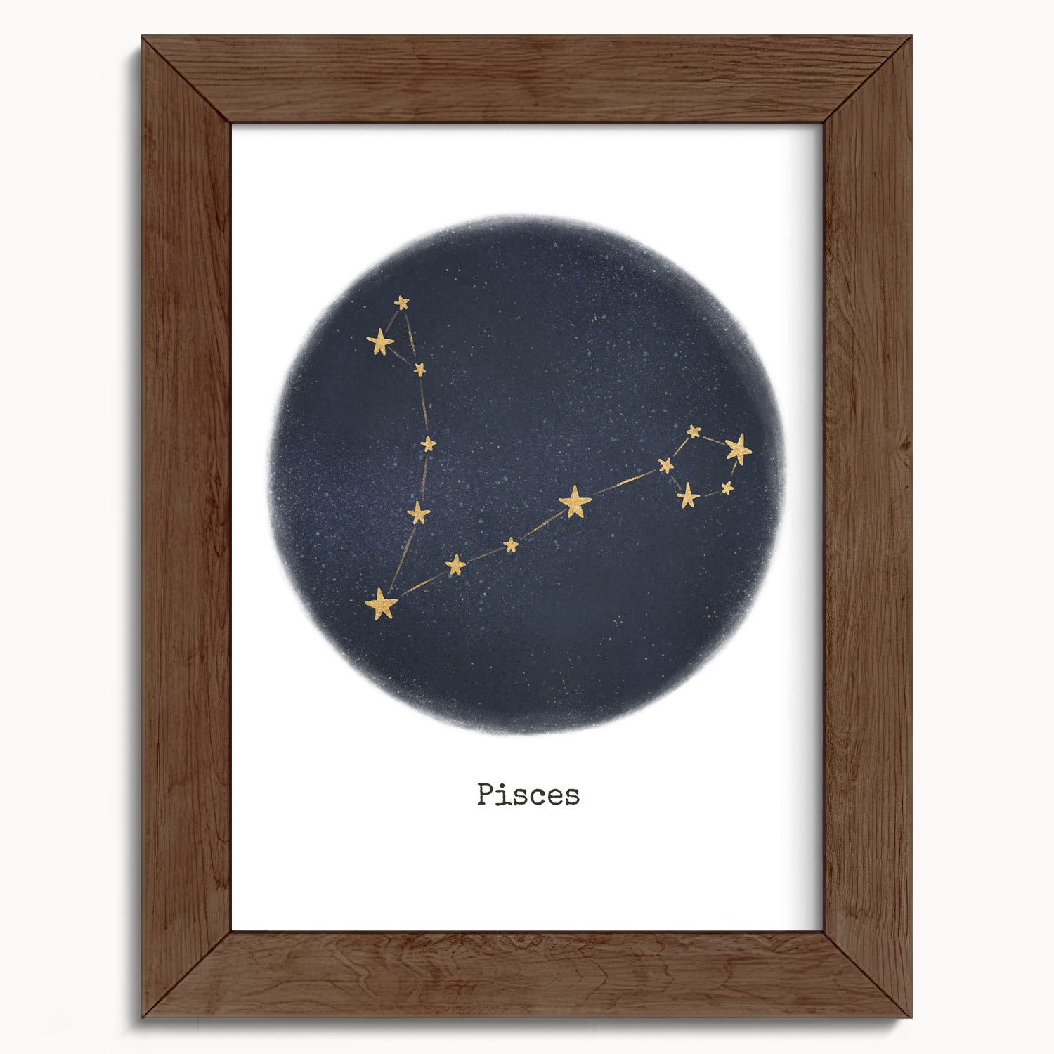 "Pisces ♓" by Catherine Hébert - Pisces Zodiac Constellation Fine Art Print - 5"x7" size
