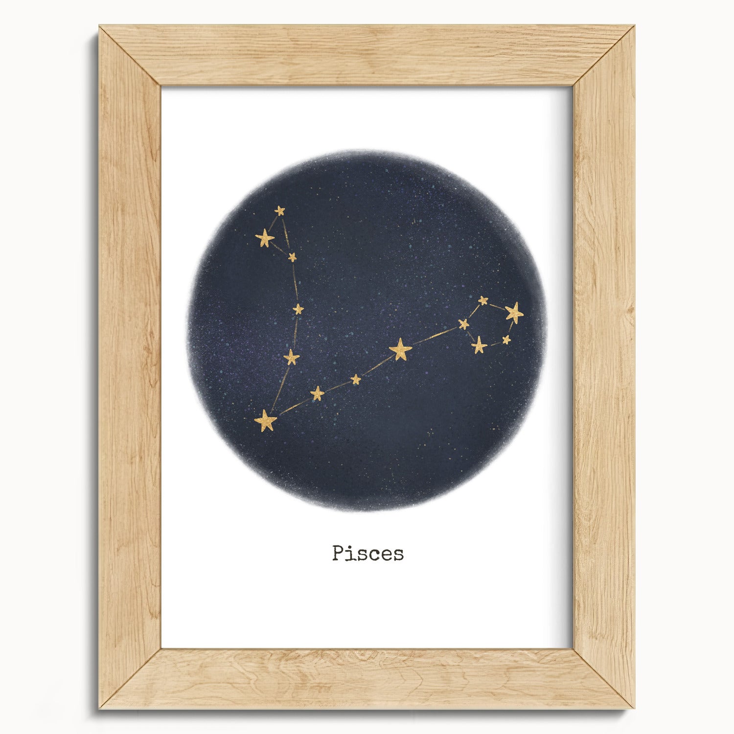 "Pisces ♓" by Catherine Hébert - Pisces Zodiac Constellation Fine Art Print - 5"x7" size