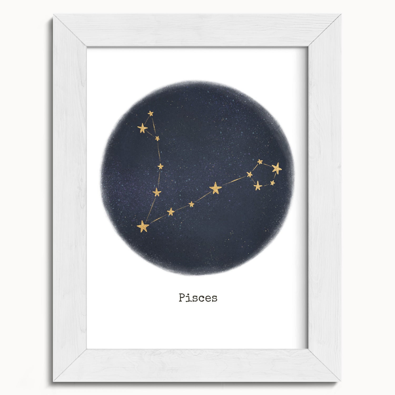 "Pisces ♓" by Catherine Hébert - Pisces Zodiac Constellation Fine Art Print - 5"x7" size