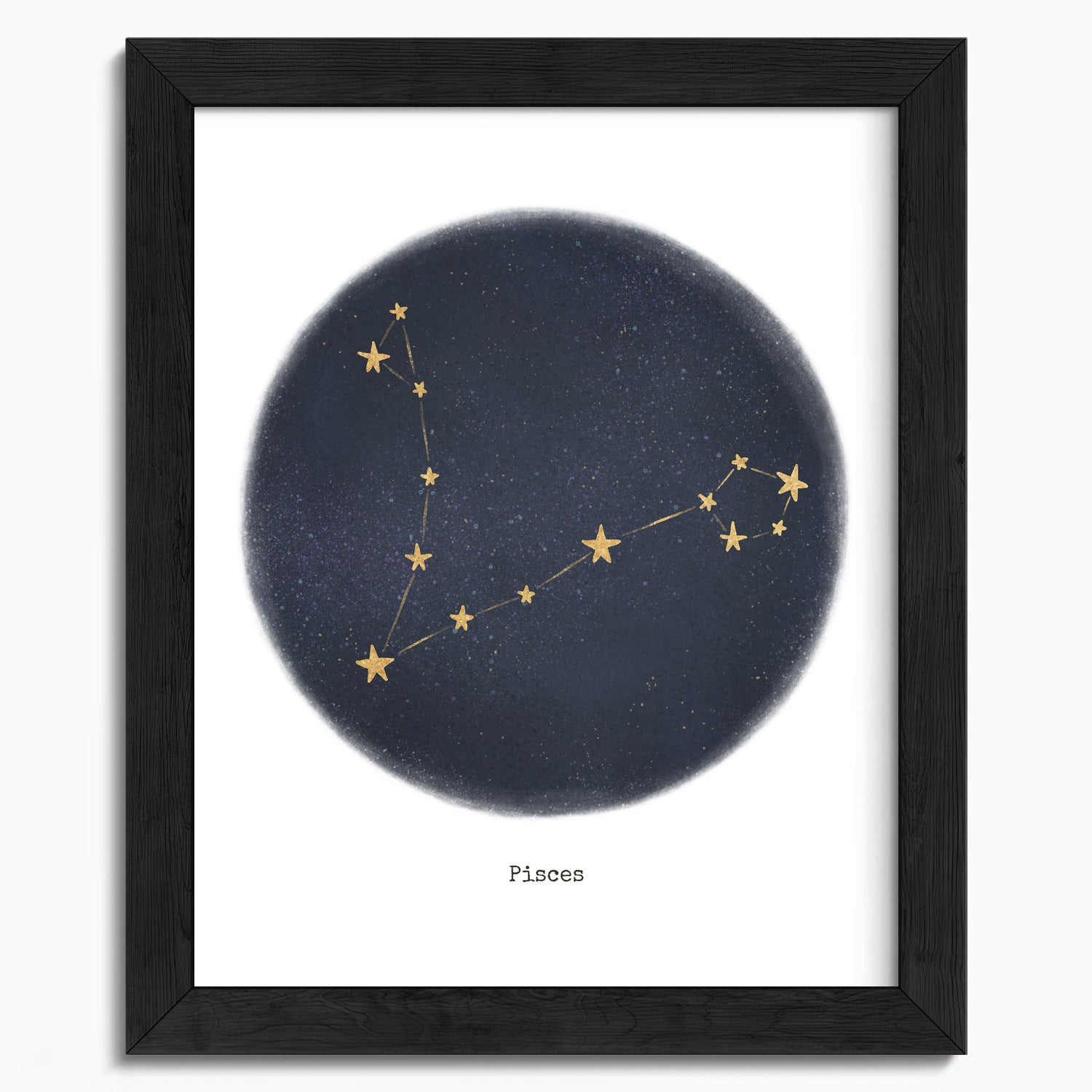 "Pisces ♓" by Catherine Hébert - Pisces Zodiac Constellation Fine Art Print - 8"x10" size