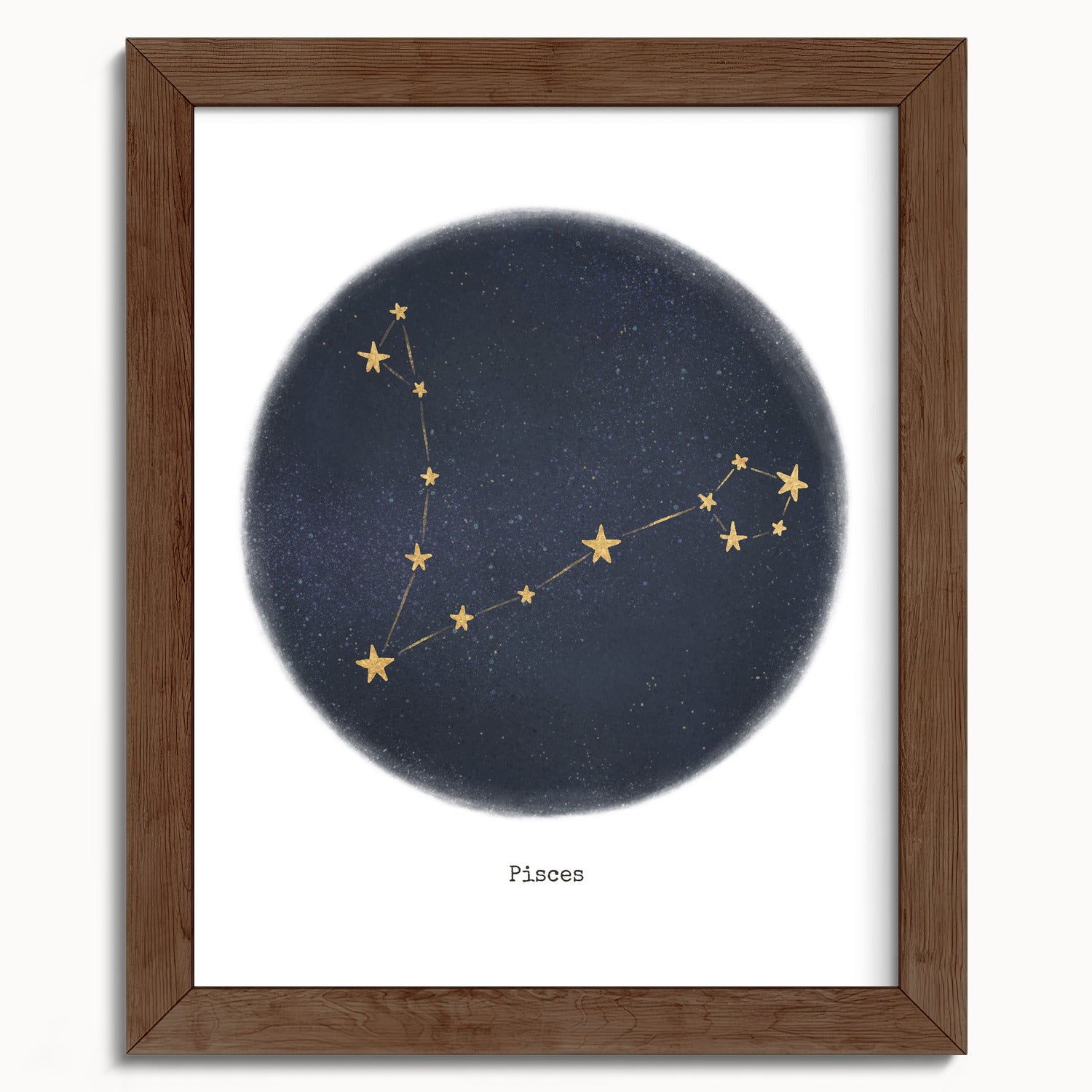 "Pisces ♓" by Catherine Hébert - Pisces Zodiac Constellation Fine Art Print - 8"x10" size