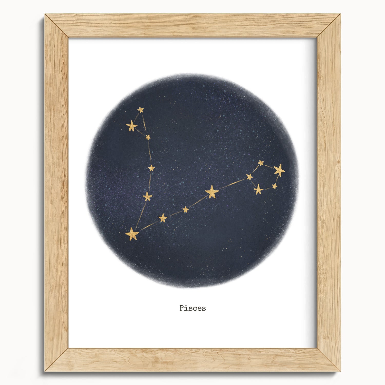 "Pisces ♓" by Catherine Hébert - Pisces Zodiac Constellation Fine Art Print - 8"x10" size