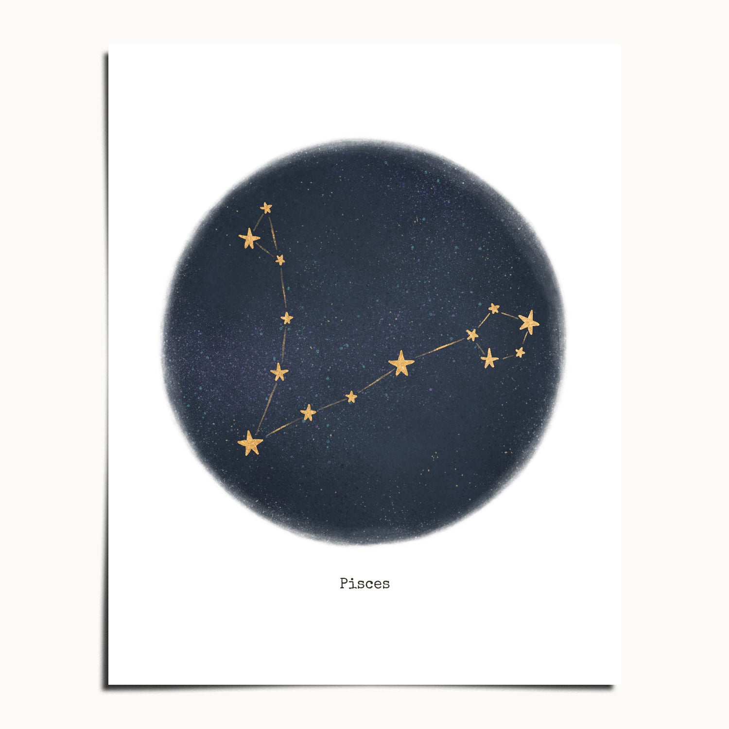 "Pisces ♓" by Catherine Hébert - Pisces Zodiac Constellation Fine Art Print - 8"x10" size