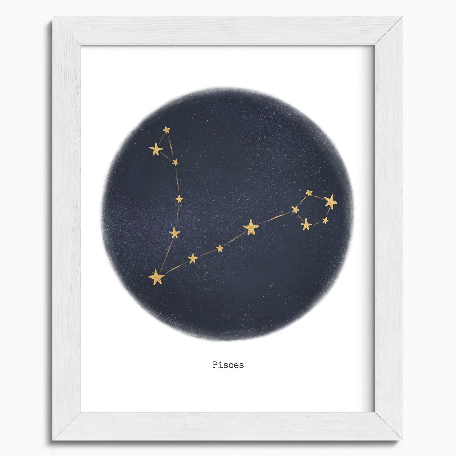 "Pisces ♓" by Catherine Hébert - Pisces Zodiac Constellation Fine Art Print - 8"x10" size