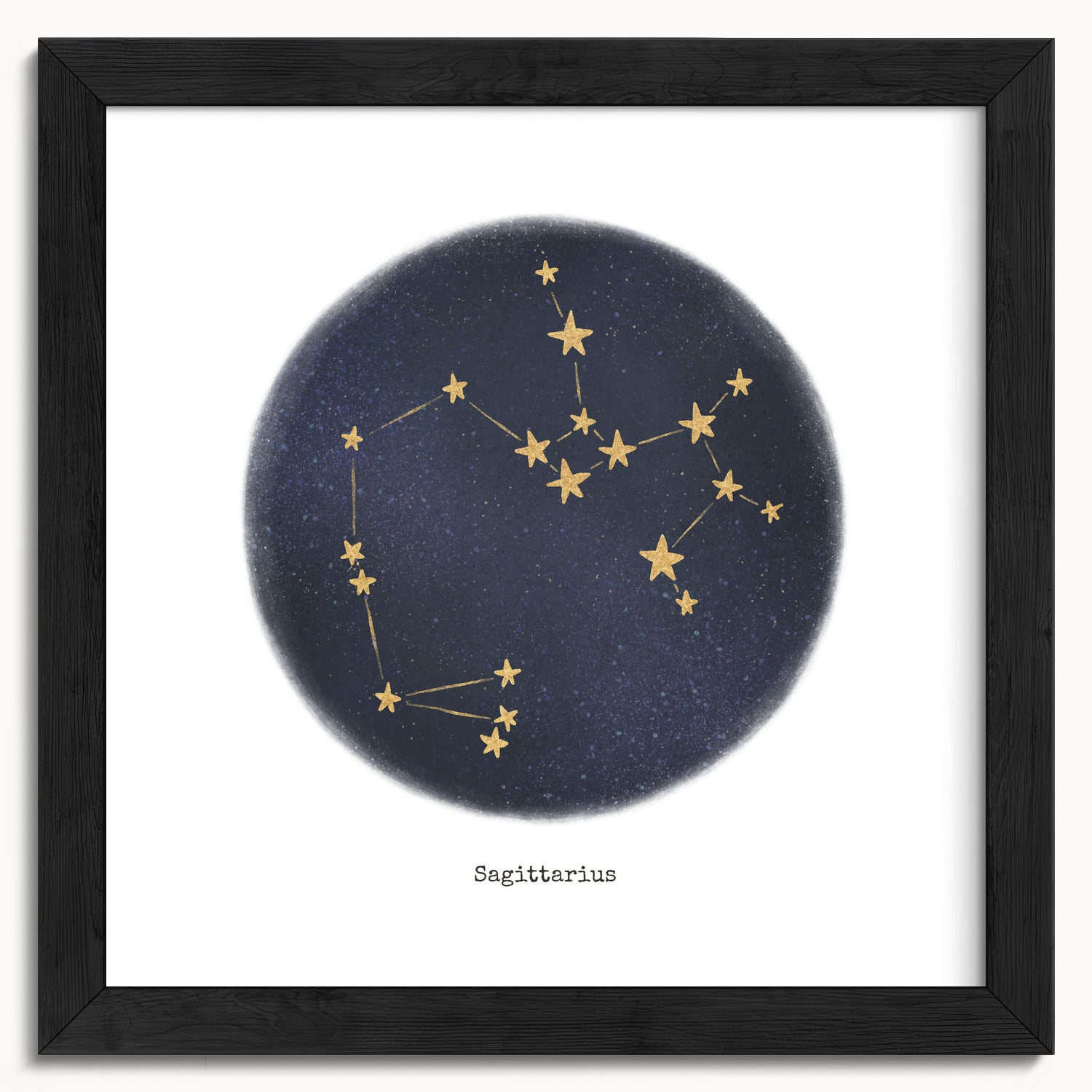 "Sagittarius ♐" by Catherine Hébert - Sagittarius Zodiac Constellation Fine Art Print - 10"x10" size