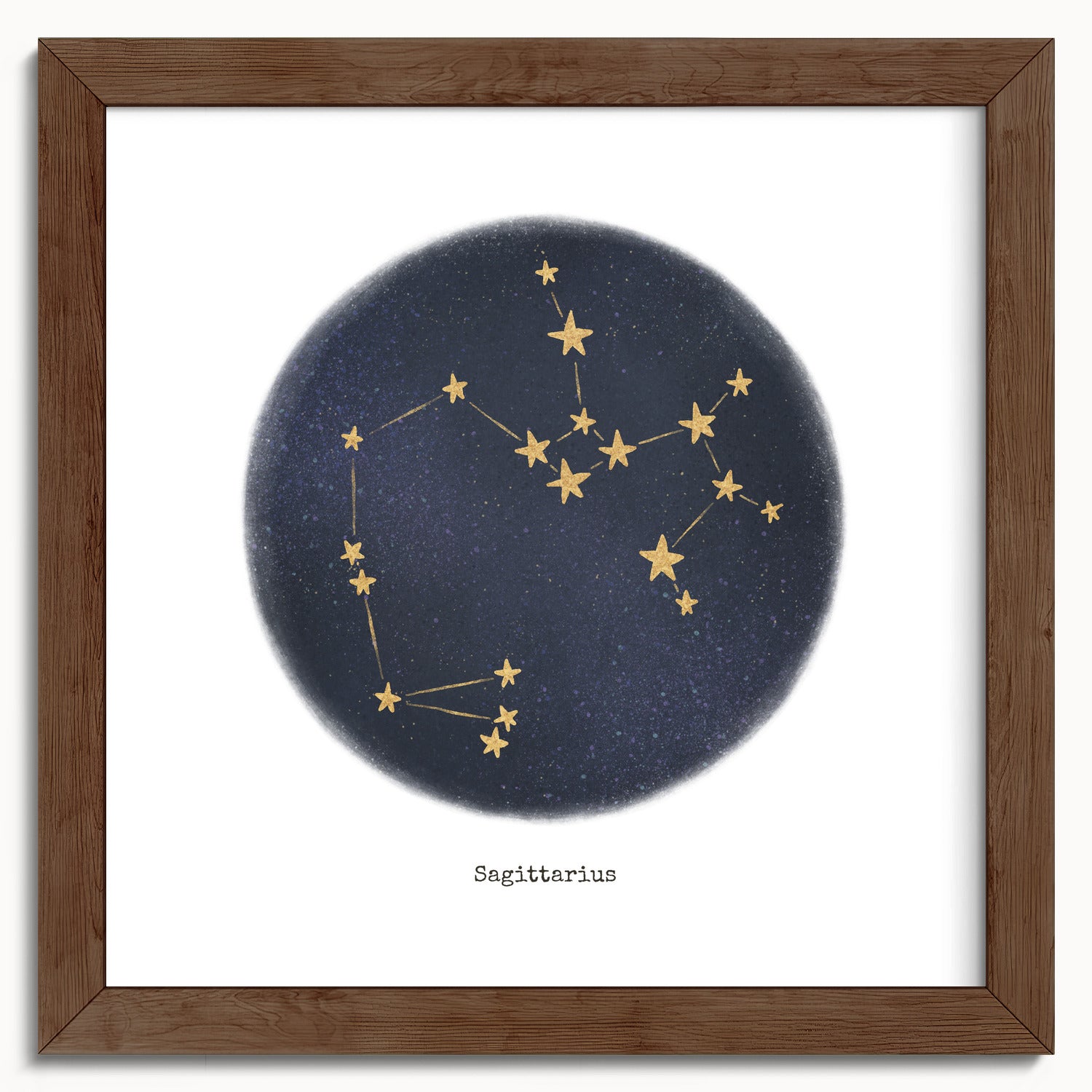 "Sagittarius ♐" by Catherine Hébert - Sagittarius Zodiac Constellation Fine Art Print - 10"x10" size