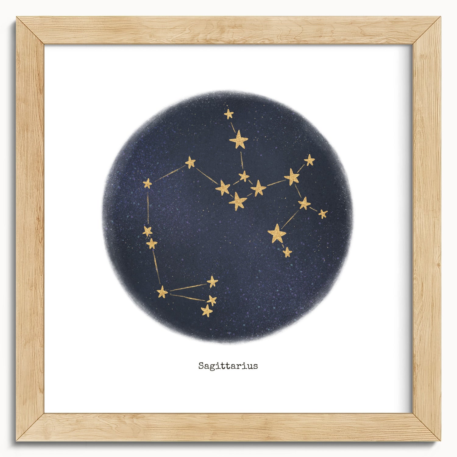 "Sagittarius ♐" by Catherine Hébert - Sagittarius Zodiac Constellation Fine Art Print - 10"x10" size