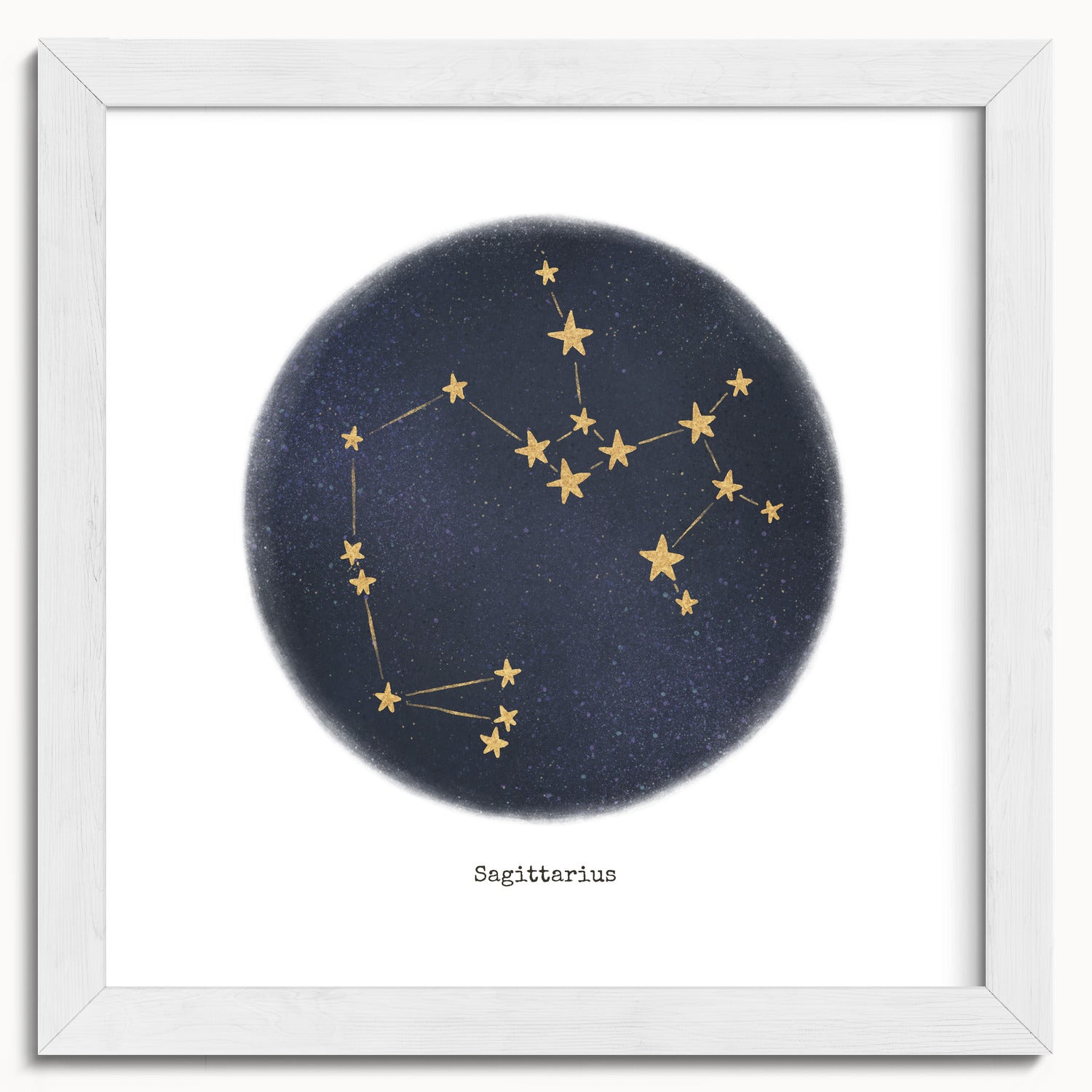"Sagittarius ♐" by Catherine Hébert - Sagittarius Zodiac Constellation Fine Art Print - 10"x10" size