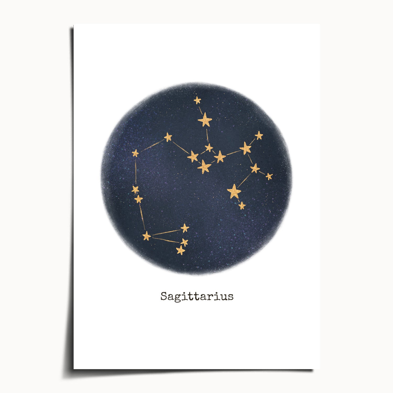 "Sagittarius ♐" by Catherine Hébert - Sagittarius Zodiac Constellation Fine Art Print - 5"x7" size