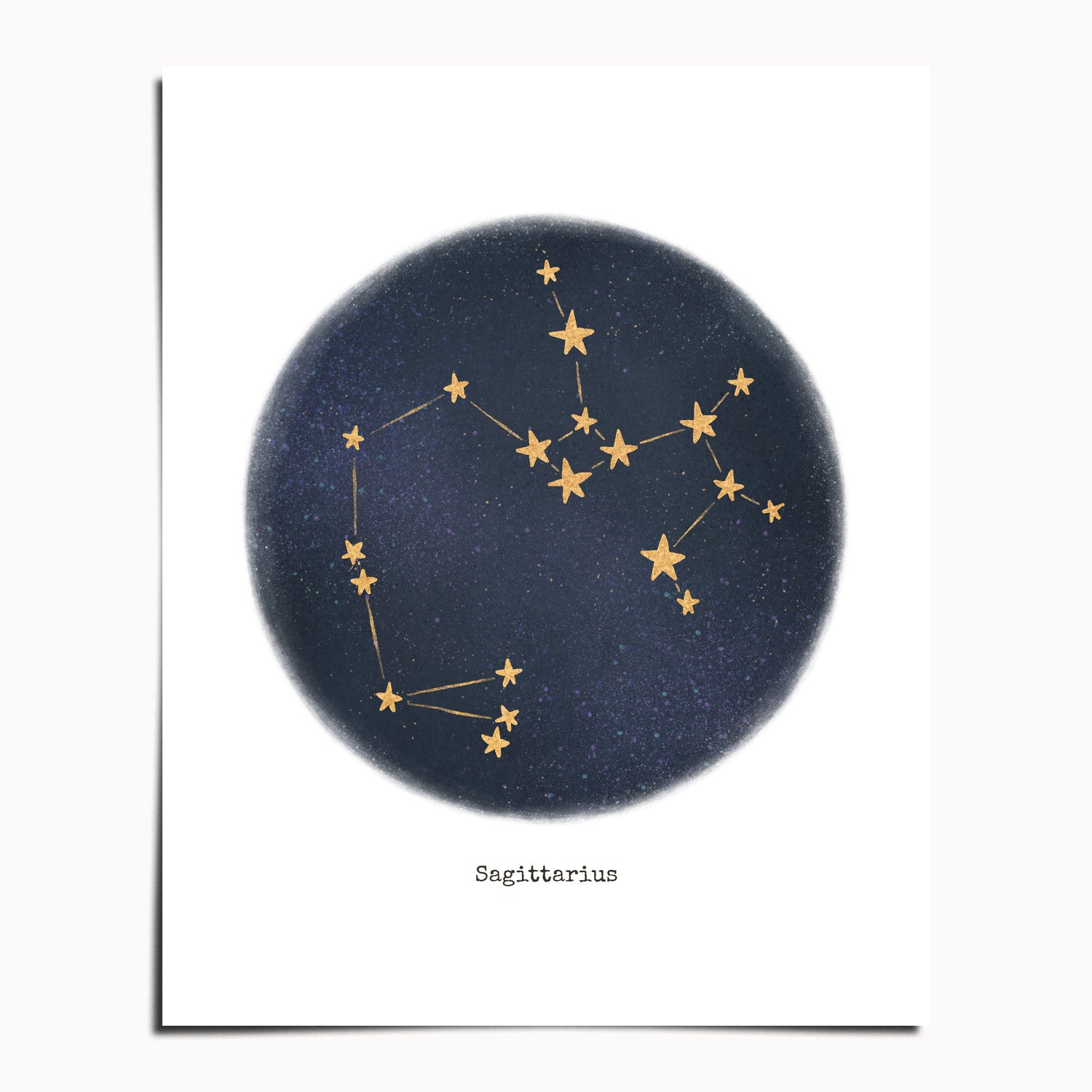 "Sagittarius ♐" by Catherine Hébert - Sagittarius Zodiac Constellation Fine Art Print - 8"x10" size