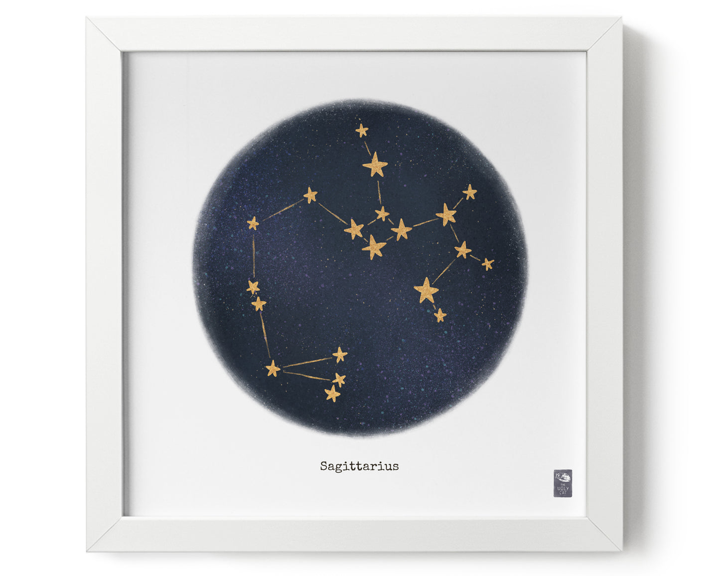 "Sagittarius ♐" by Catherine Hébert - Sagittarius Zodiac Constellation Art Print - 9"x9" size