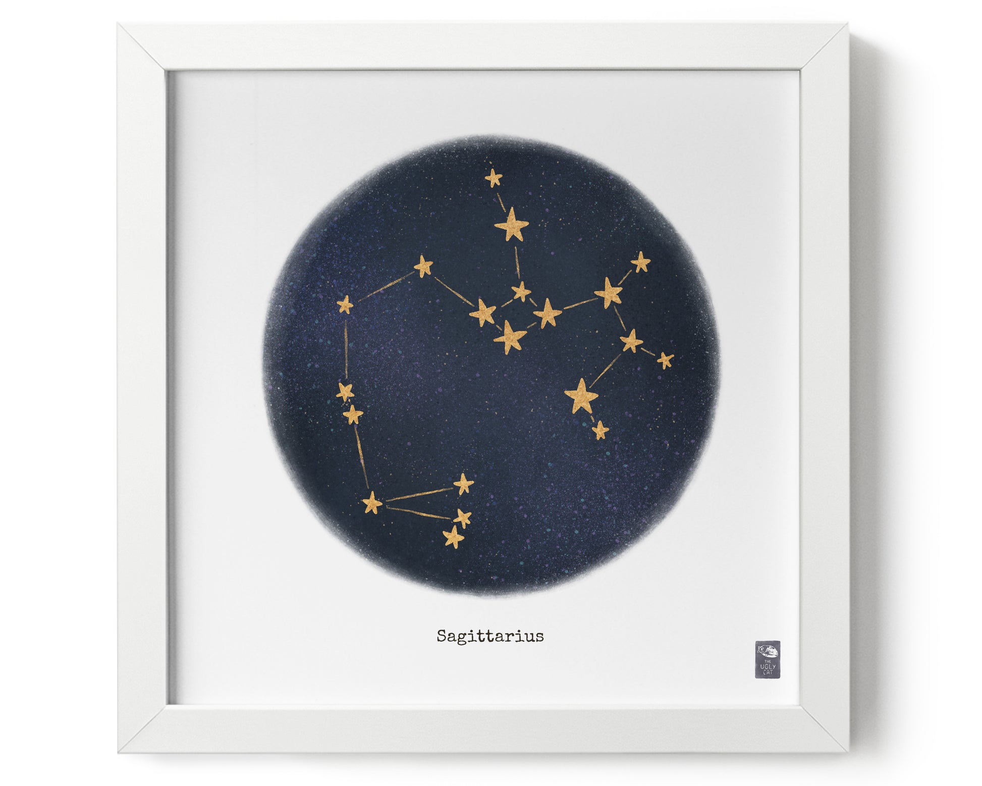 "Sagittarius ♐" by Catherine Hébert - Sagittarius Zodiac Constellation Art Print - 9"x9" size