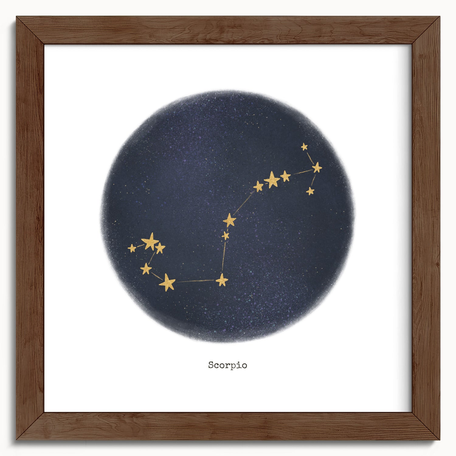 "Scorpio ♏" by Catherine Hébert - Scorpio Zodiac Constellation Fine Art Print - 10"x10" size