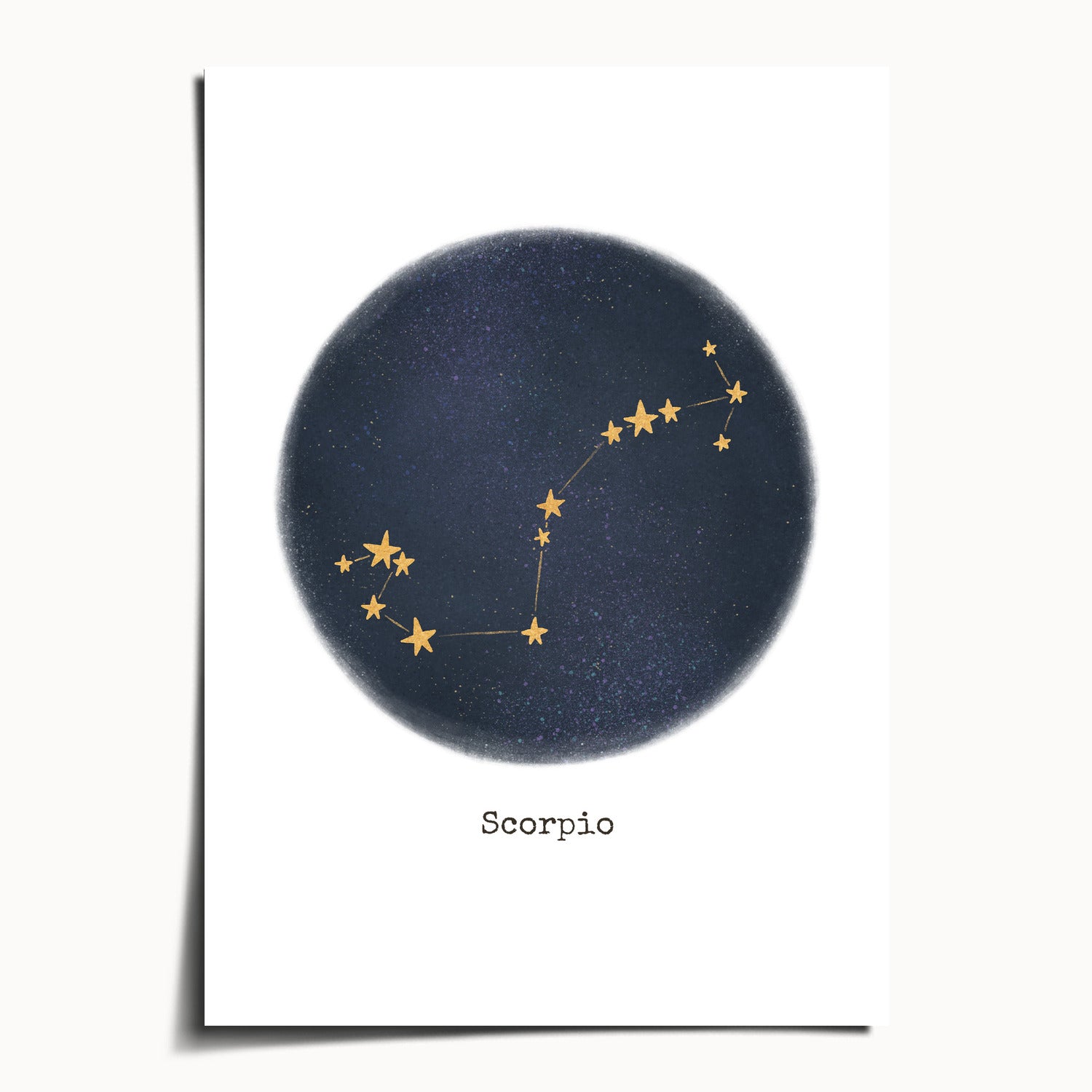 "Scorpio ♏" by Catherine Hébert - Scorpio Zodiac Constellation Art Print - 5"x7" size