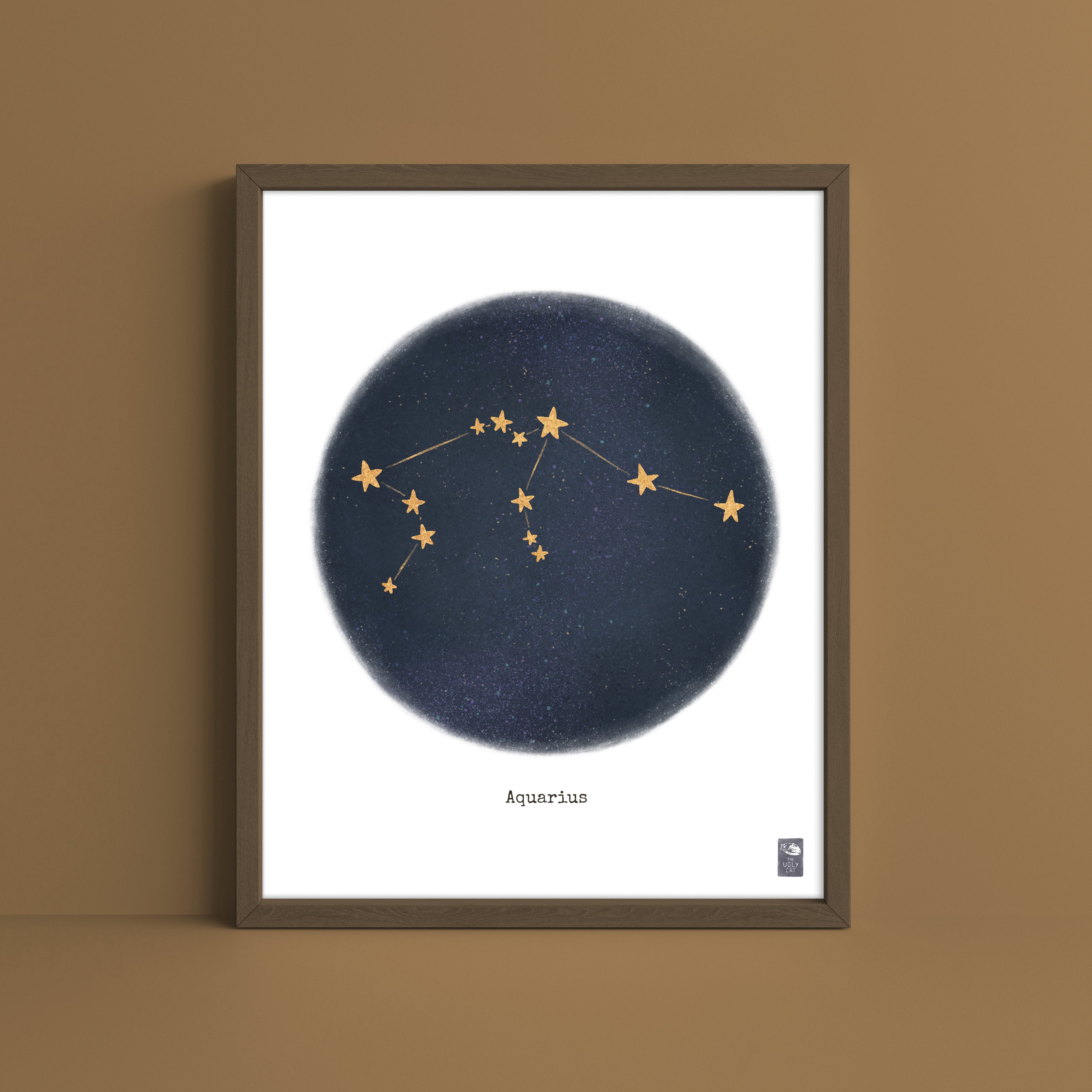 "Aquarius ♒" by Catherine Hébert - Aquarius Zodiac Constellation Fine Art Print – Living Room, Kids Room Decor – Gift for Boy or Girl