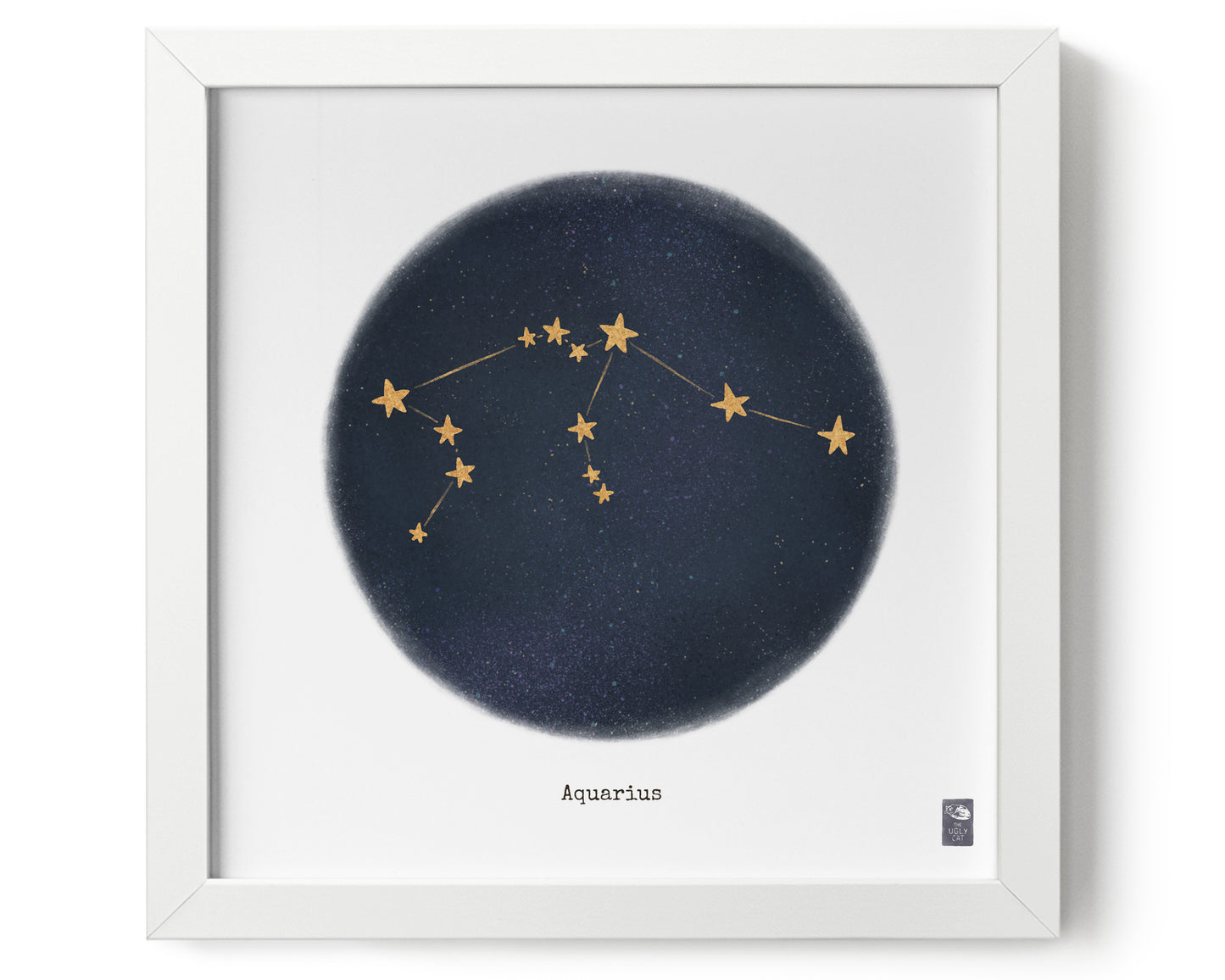 "Aquarius ♒" by Catherine Hébert - Aquarius Zodiac Constellation Art Print - 9"x9" size