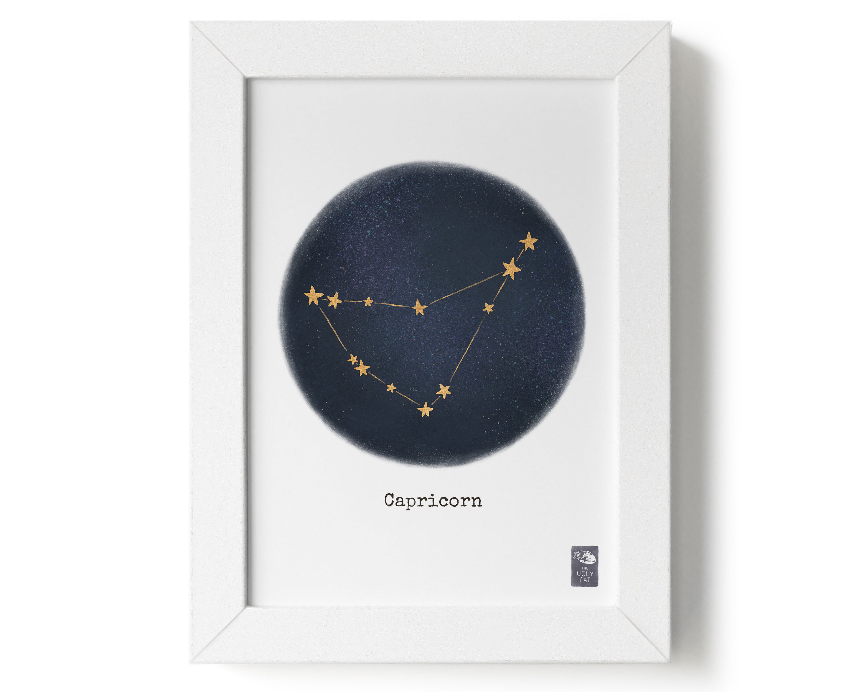 "Capricorn ♑" by Catherine Hébert - Capricorn Zodiac Constellation Art Print - 5"x7" size