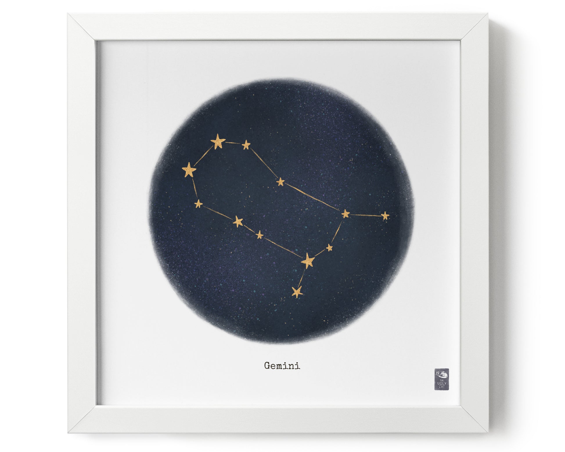 "Gemini ♊" by Catherine Hébert - Gemini Zodiac Constellation Art Print - 9"x9" size