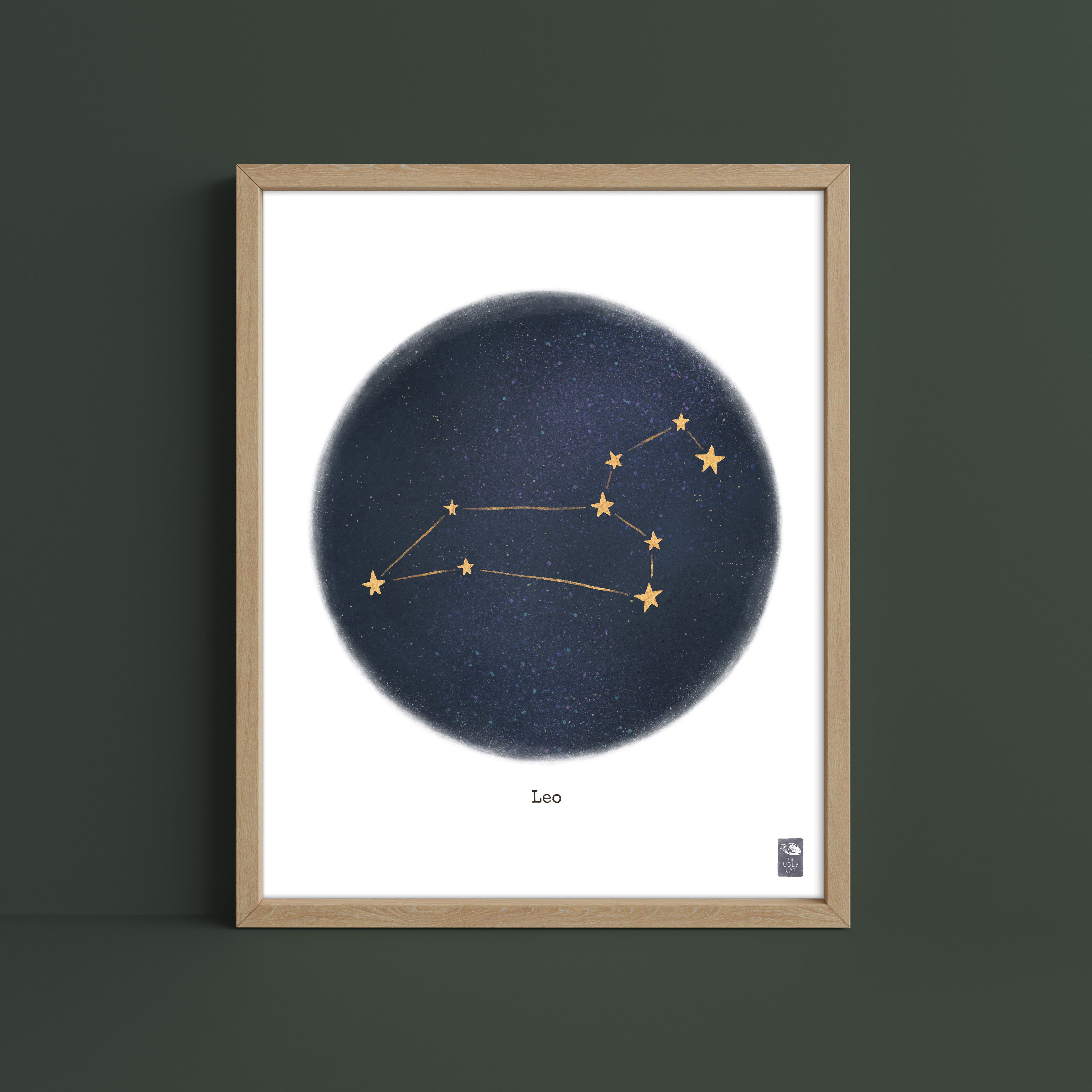 "Leo ♌" by Catherine Hébert - Leo Zodiac Constellation Fine Art Print – Living Room, Kids Room Decor – Gift for Boy or Girl