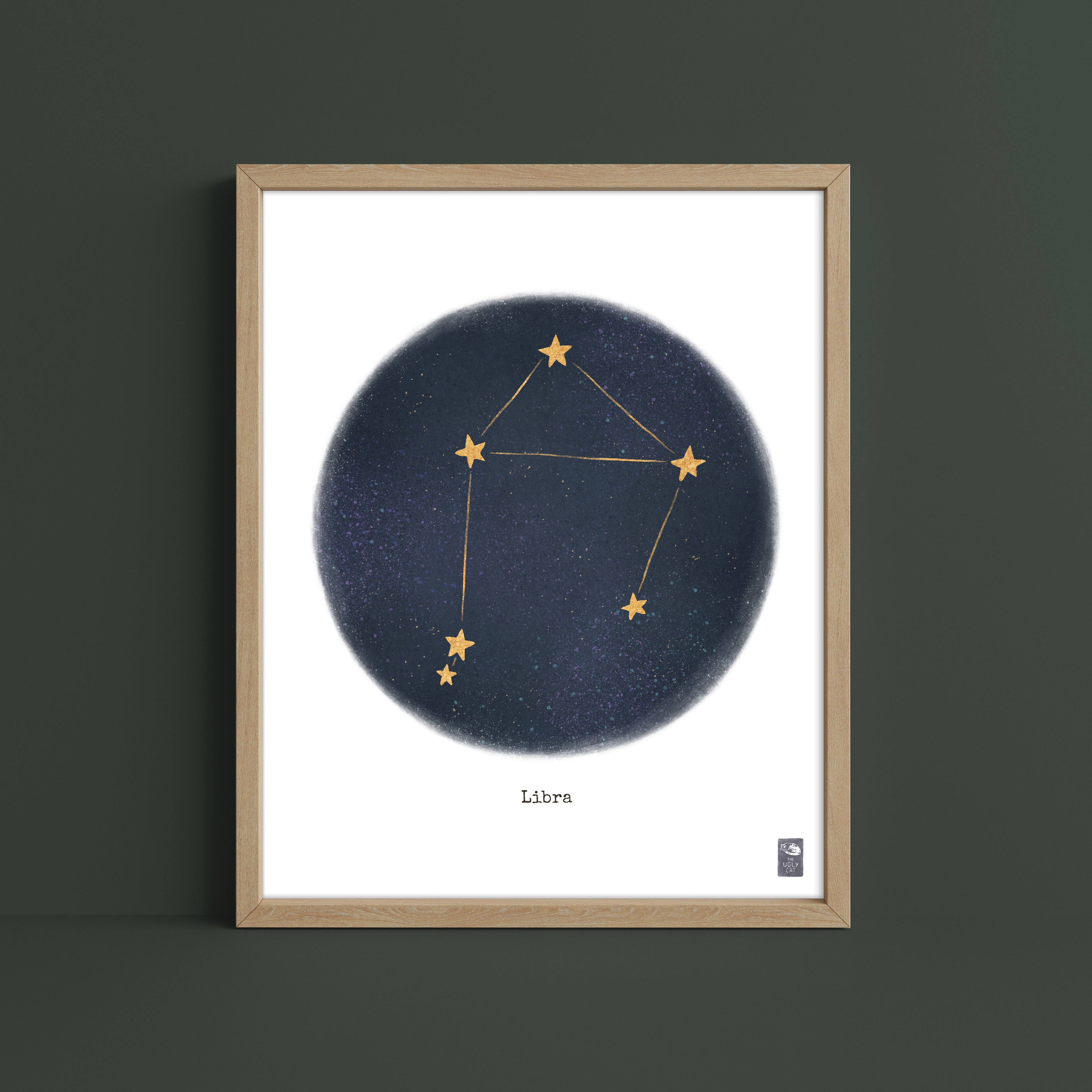 "Libra ♎" by Catherine Hébert - Libra Zodiac Constellation Fine Art Print – Living Room, Kids Room Decor – Gift for Boy or Girl