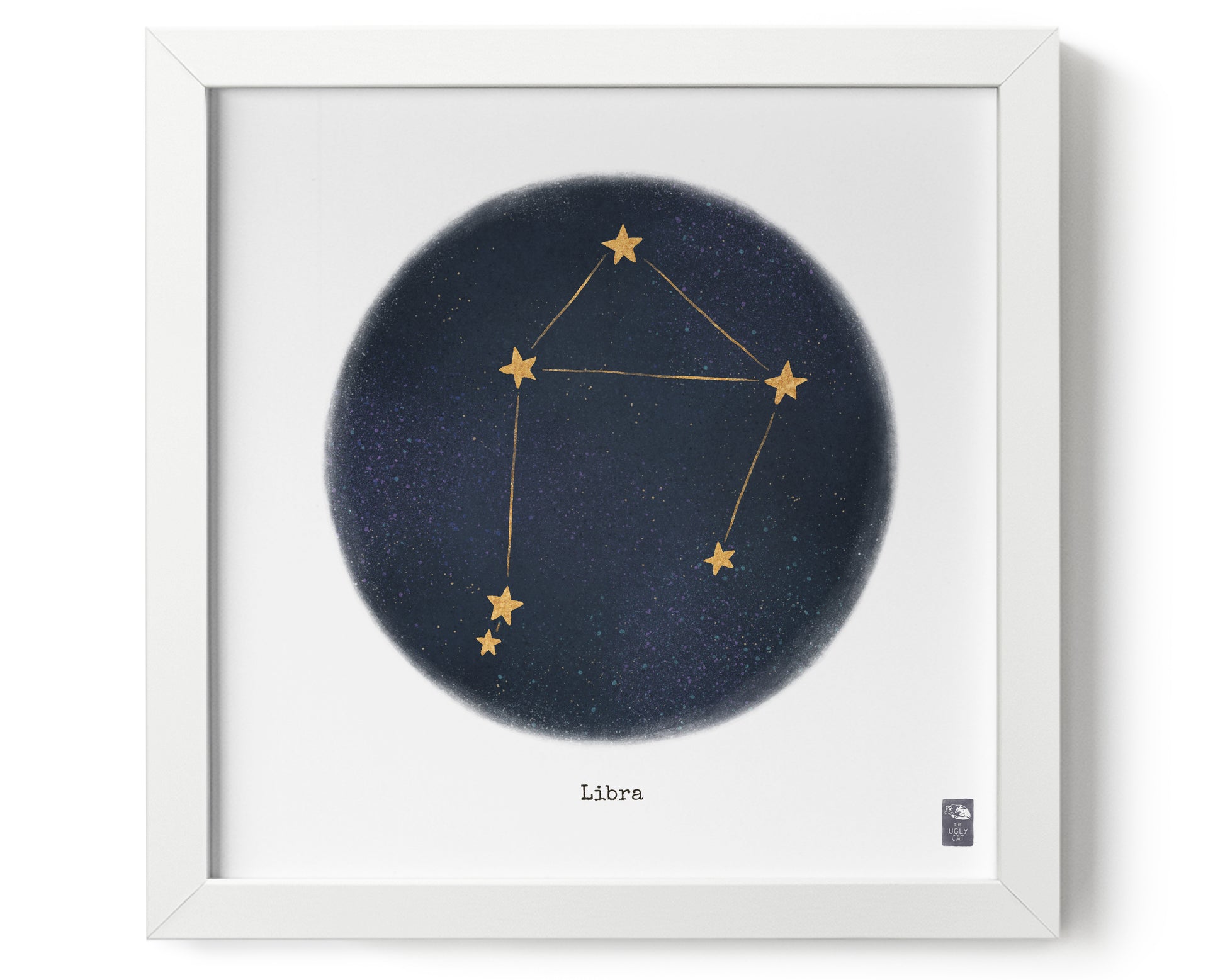 "Libra ♎" by Catherine Hébert - Libra Zodiac Constellation Art Print - 9"x9" size