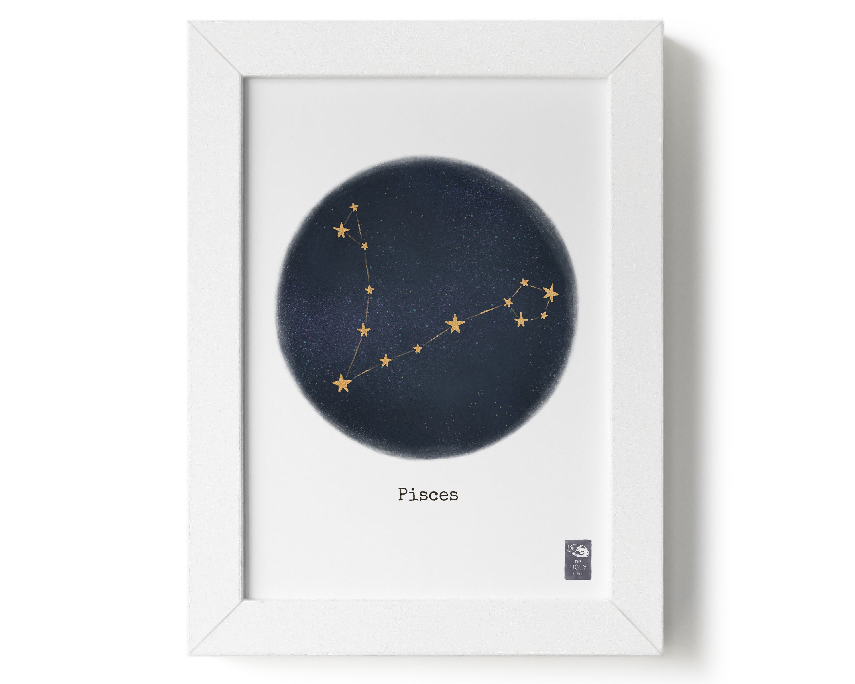 "Pisces ♓" by Catherine Hébert - Pisces Zodiac Constellation Art Print - 5"x7" size