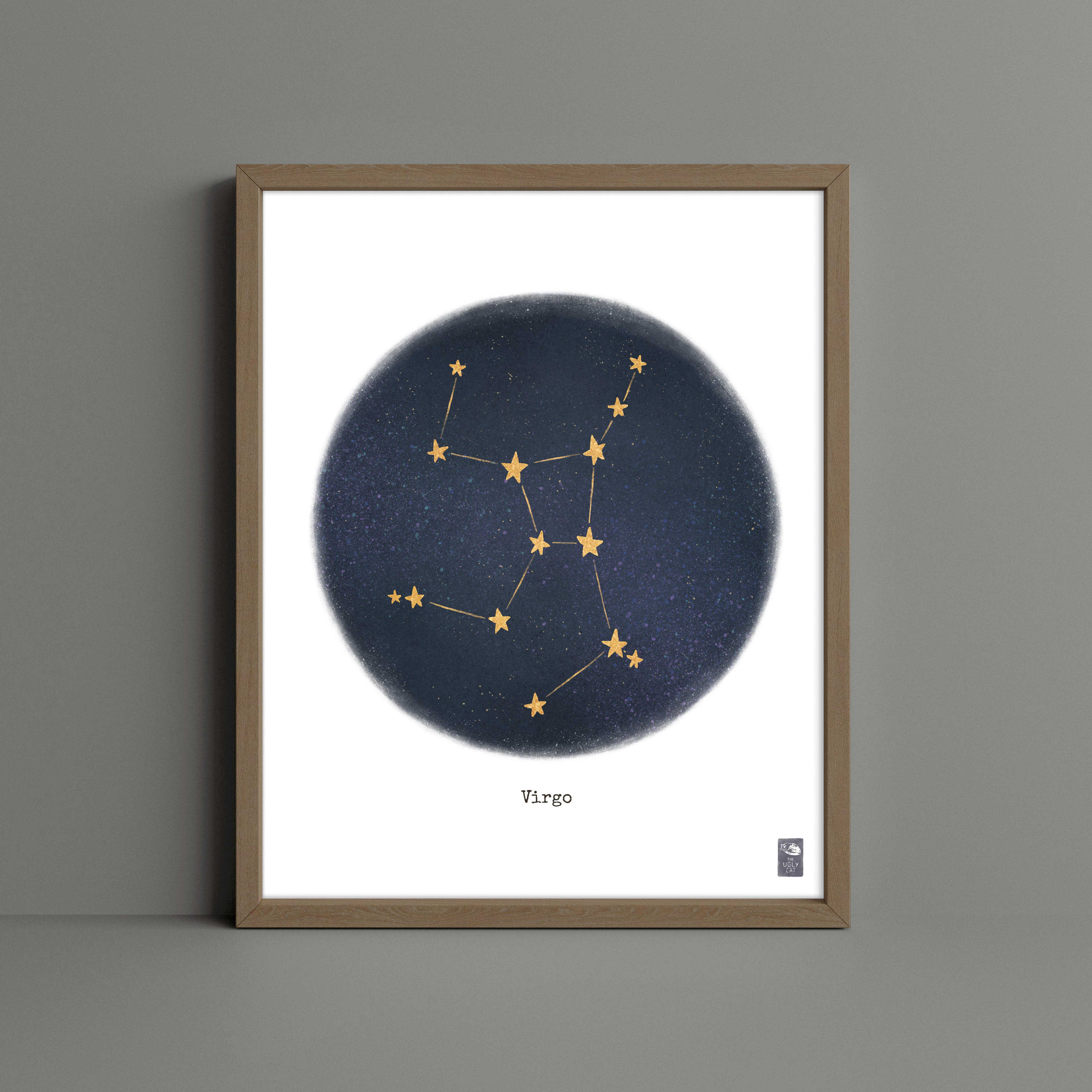 "Virgo ♍" by Catherine Hébert - Virgo Zodiac Constellation Fine Art Print – Living Room, Kids Room Decor – Gift for Boy or Girl