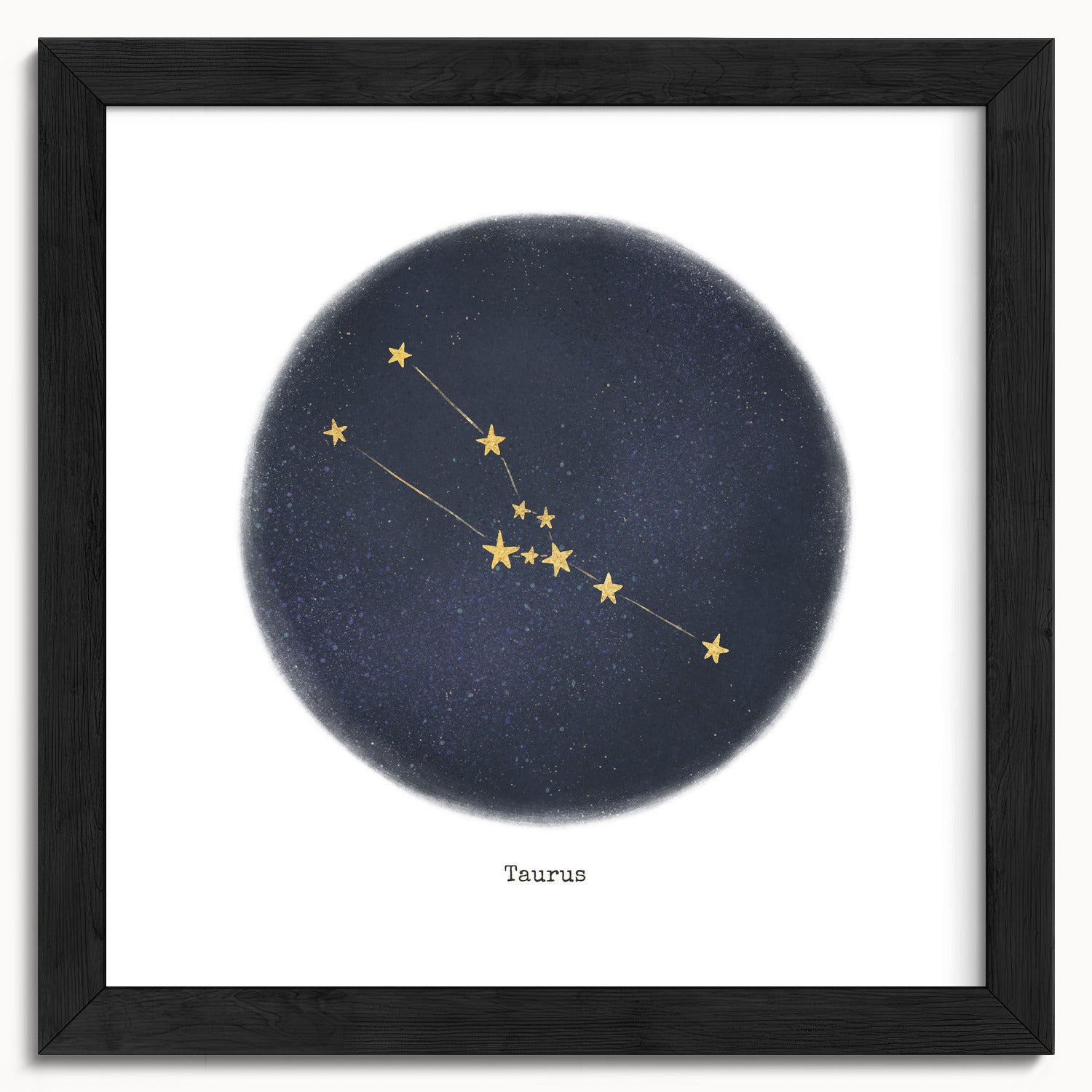 "Taurus ♉" by Catherine Hébert - Taurus Zodiac Constellation Fine Art Print - 10"x10" size