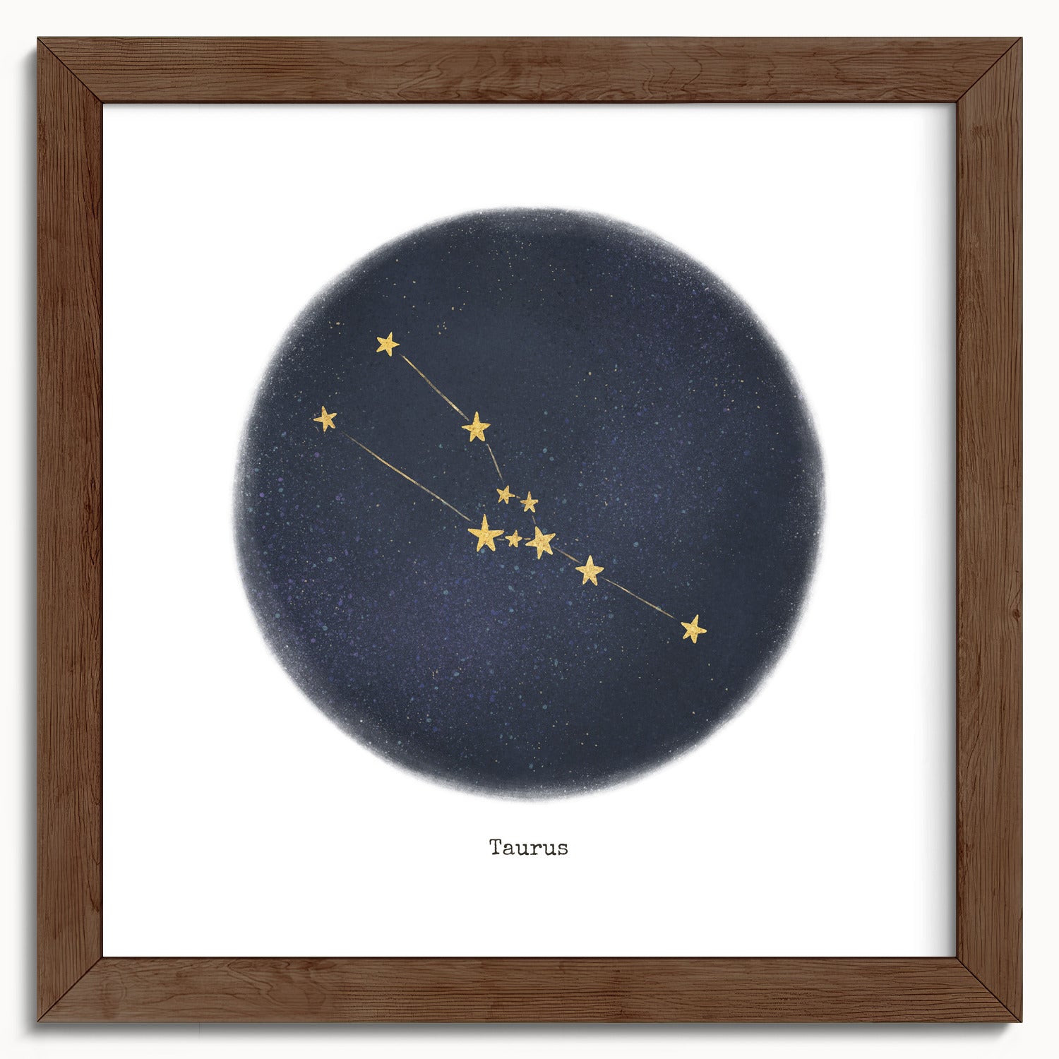 "Taurus ♉" by Catherine Hébert - Taurus Zodiac Constellation Fine Art Print - 10"x10" size
