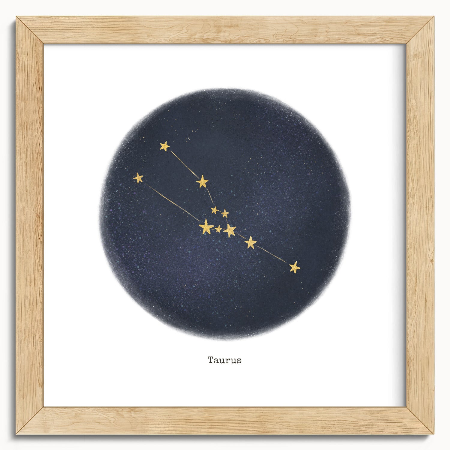 "Taurus ♉" by Catherine Hébert - Taurus Zodiac Constellation Fine Art Print - 10"x10" size