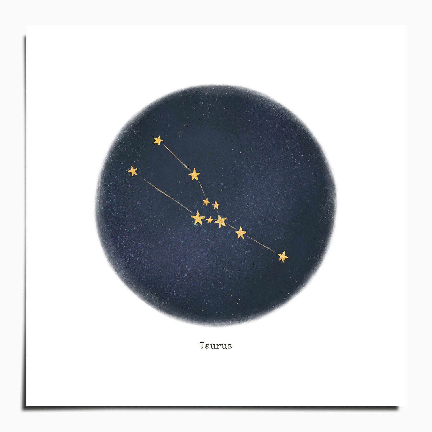"Taurus ♉" by Catherine Hébert - Taurus Zodiac Constellation Fine Art Print - 10"x10" size