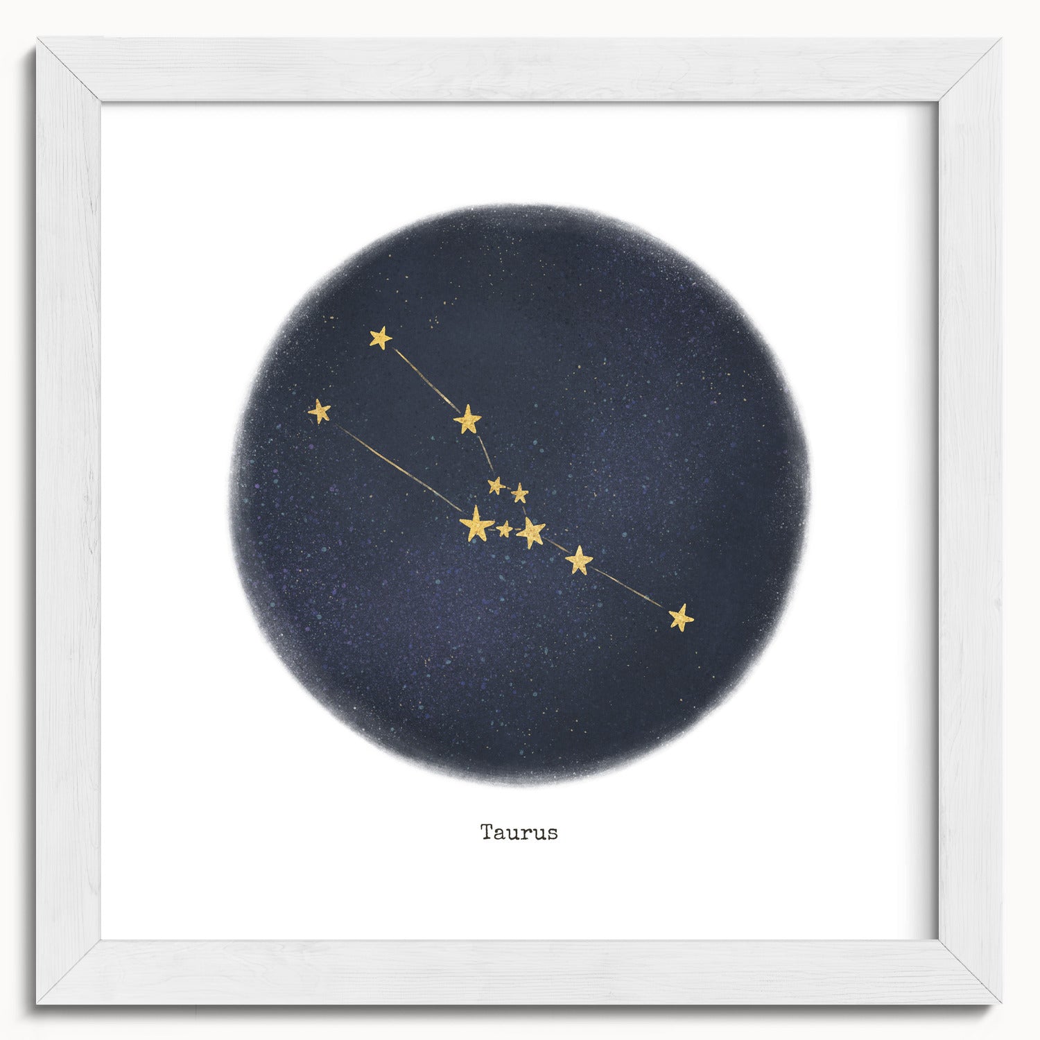 "Taurus ♉" by Catherine Hébert - Taurus Zodiac Constellation Fine Art Print - 10"x10" size