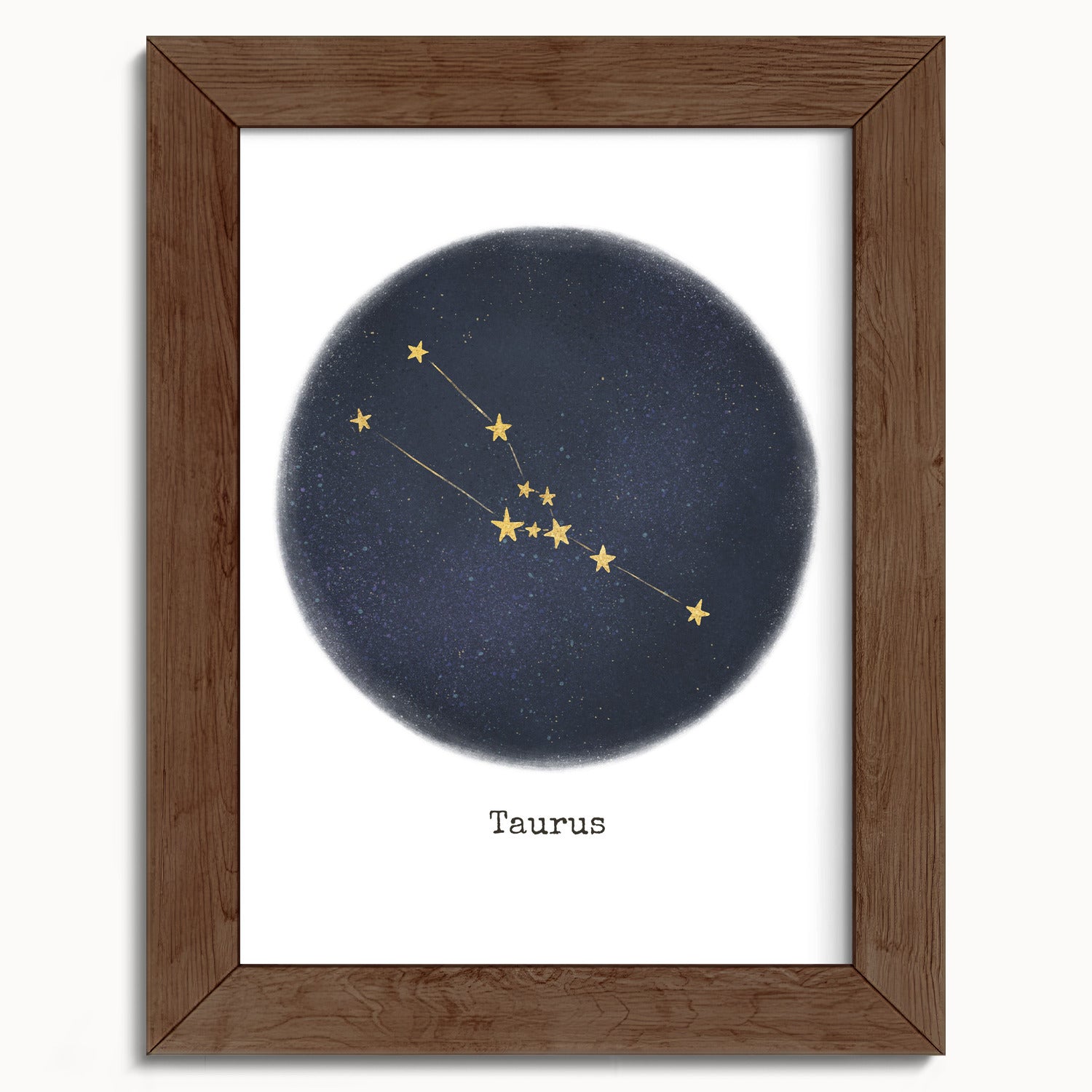 "Taurus ♉" by Catherine Hébert - Taurus Zodiac Constellation Fine Art Print - 5"x7" size