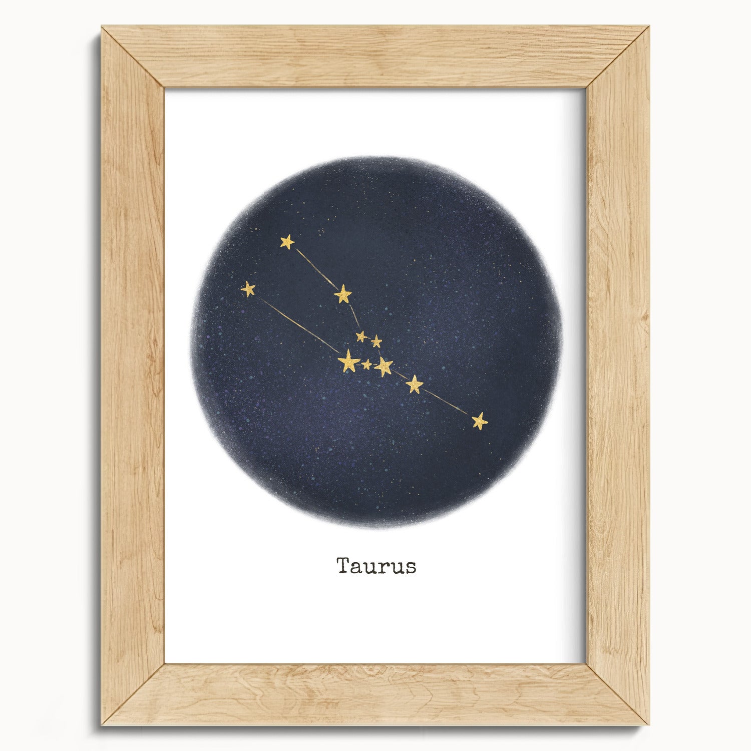 "Taurus ♉" by Catherine Hébert - Taurus Zodiac Constellation Fine Art Print - 5"x7" size