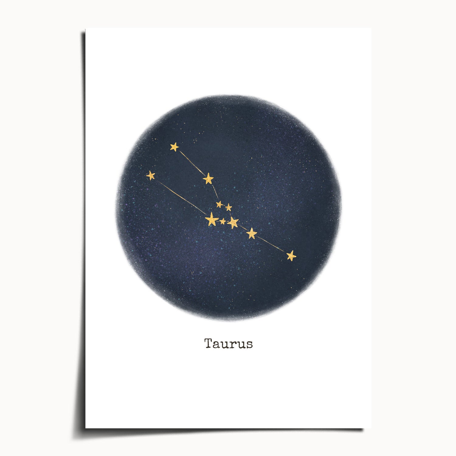 "Taurus ♉" by Catherine Hébert - Taurus Zodiac Constellation Fine Art Print - 5"x7" size