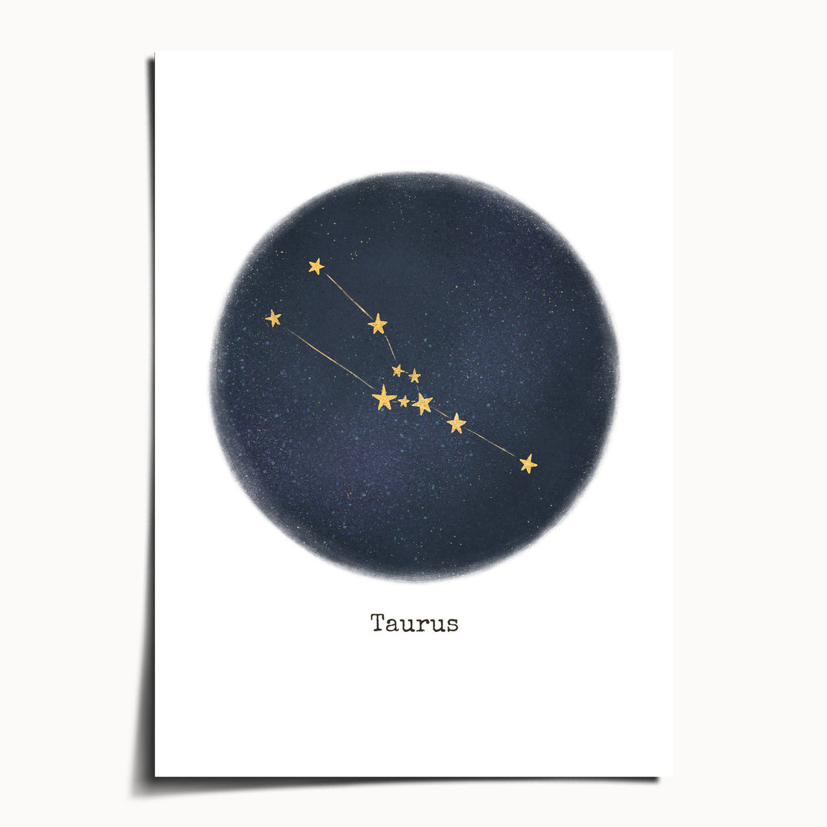 "Taurus ♉" by Catherine Hébert - Taurus Zodiac Constellation Art Print - 5"x7" size