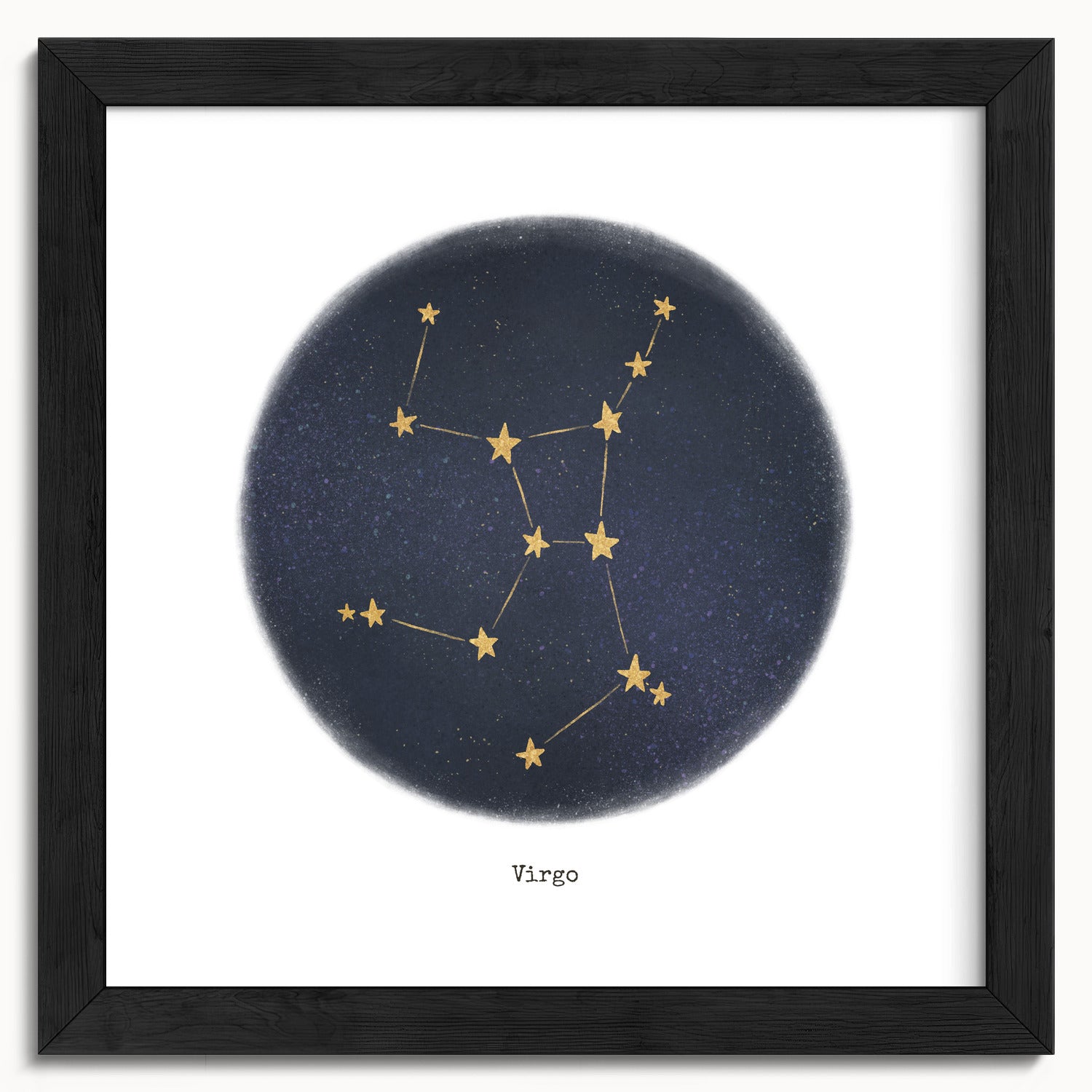 "Virgo ♍" by Catherine Hébert - Virgo Zodiac Constellation Fine Art Print - 10"x10" size