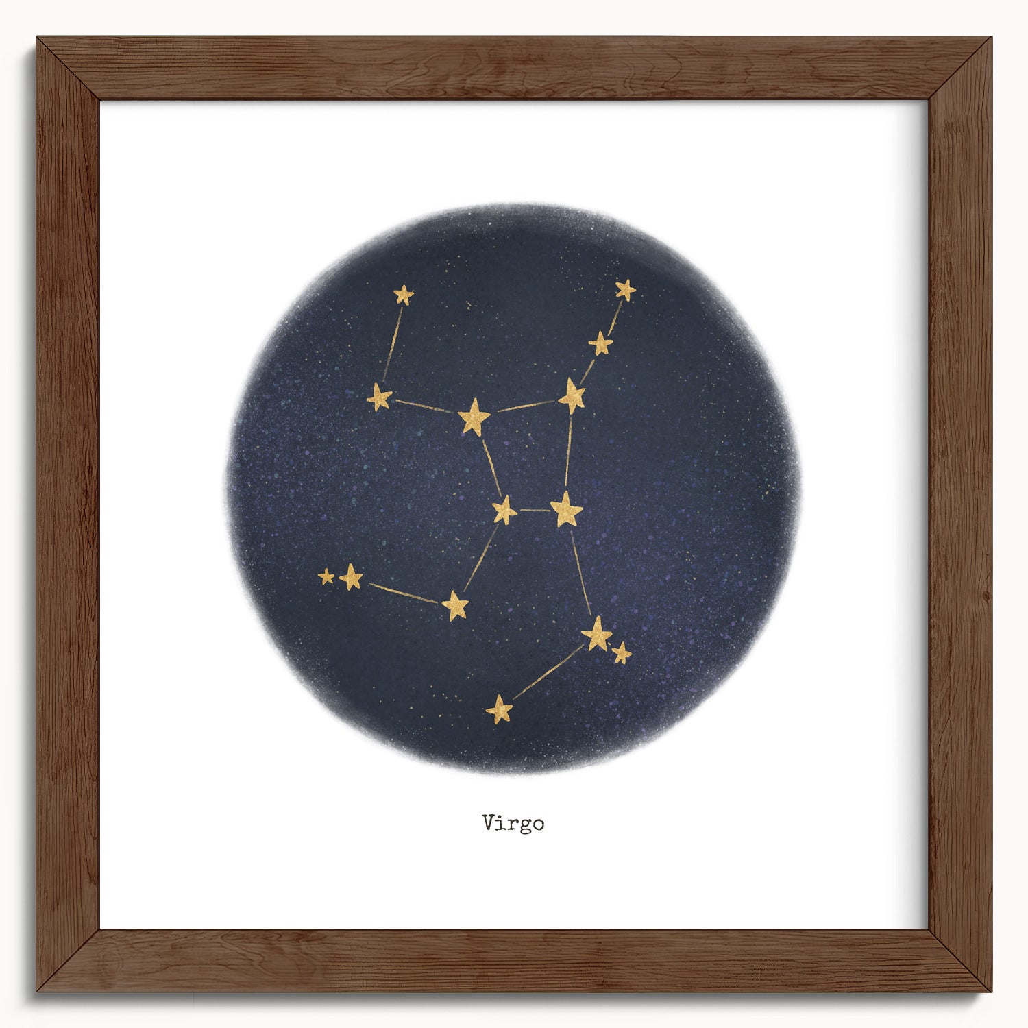 "Virgo ♍" by Catherine Hébert - Virgo Zodiac Constellation Fine Art Print - 10"x10" size