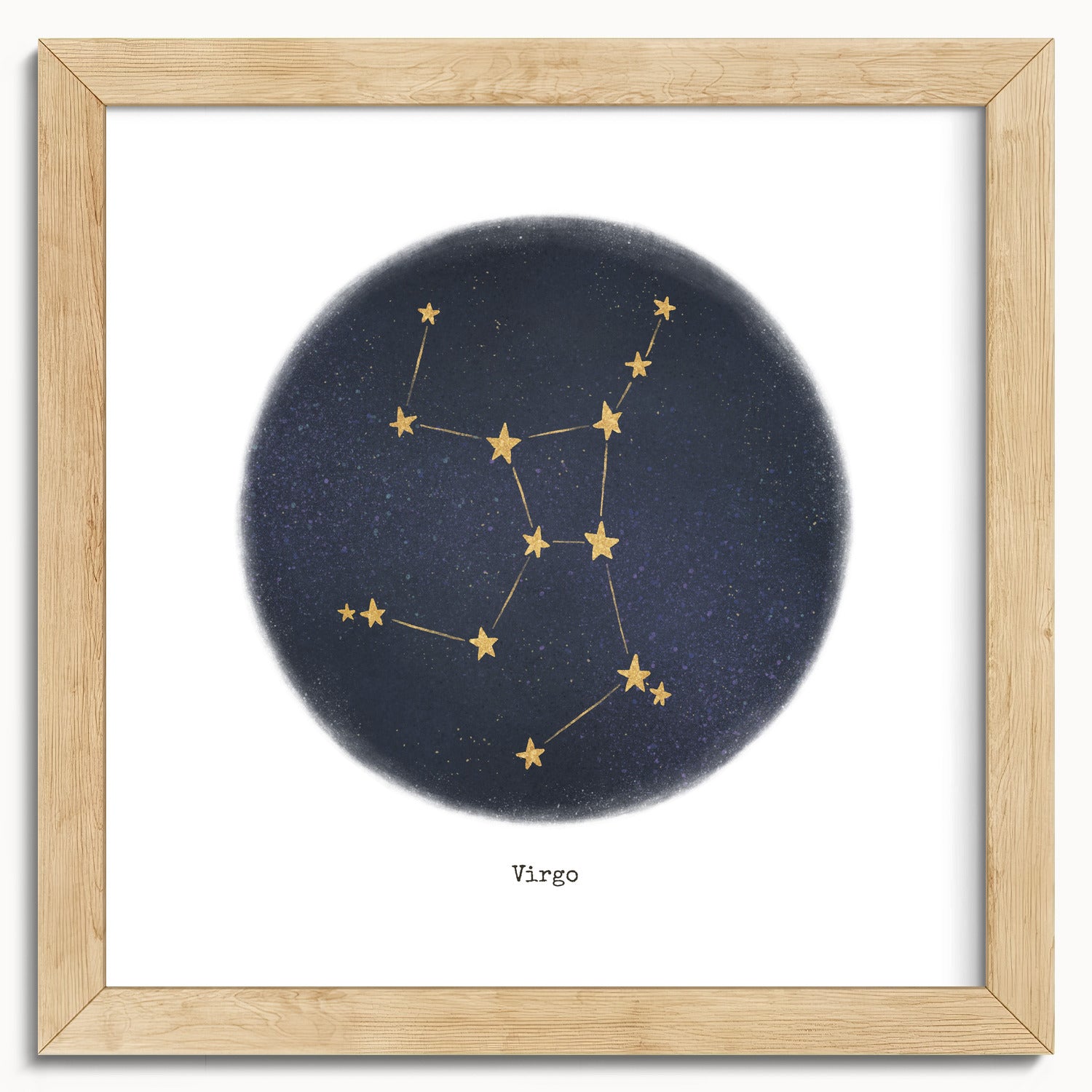 "Virgo ♍" by Catherine Hébert - Virgo Zodiac Constellation Fine Art Print - 10"x10" size