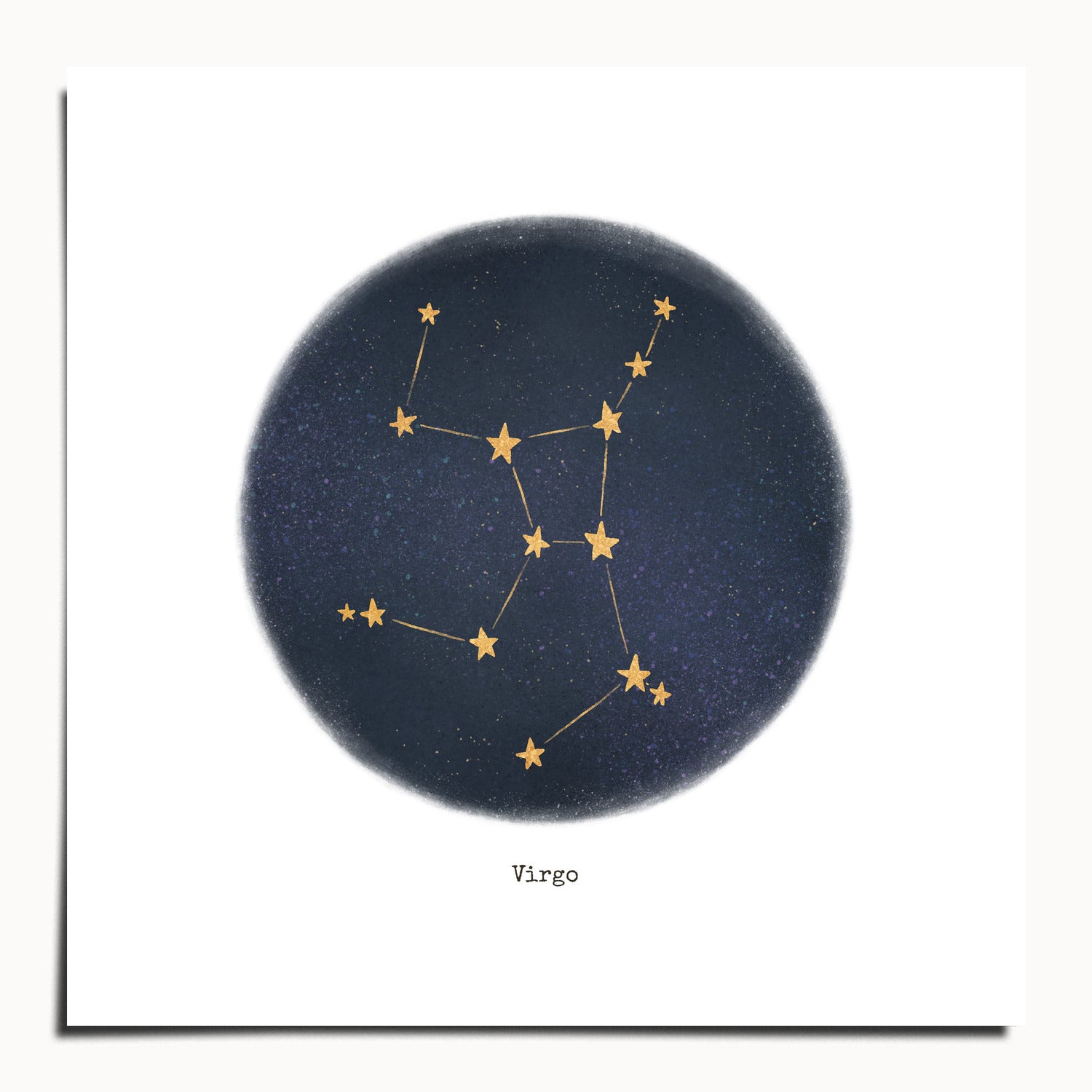 "Virgo ♍" by Catherine Hébert - Virgo Zodiac Constellation Fine Art Print - 10"x10" size