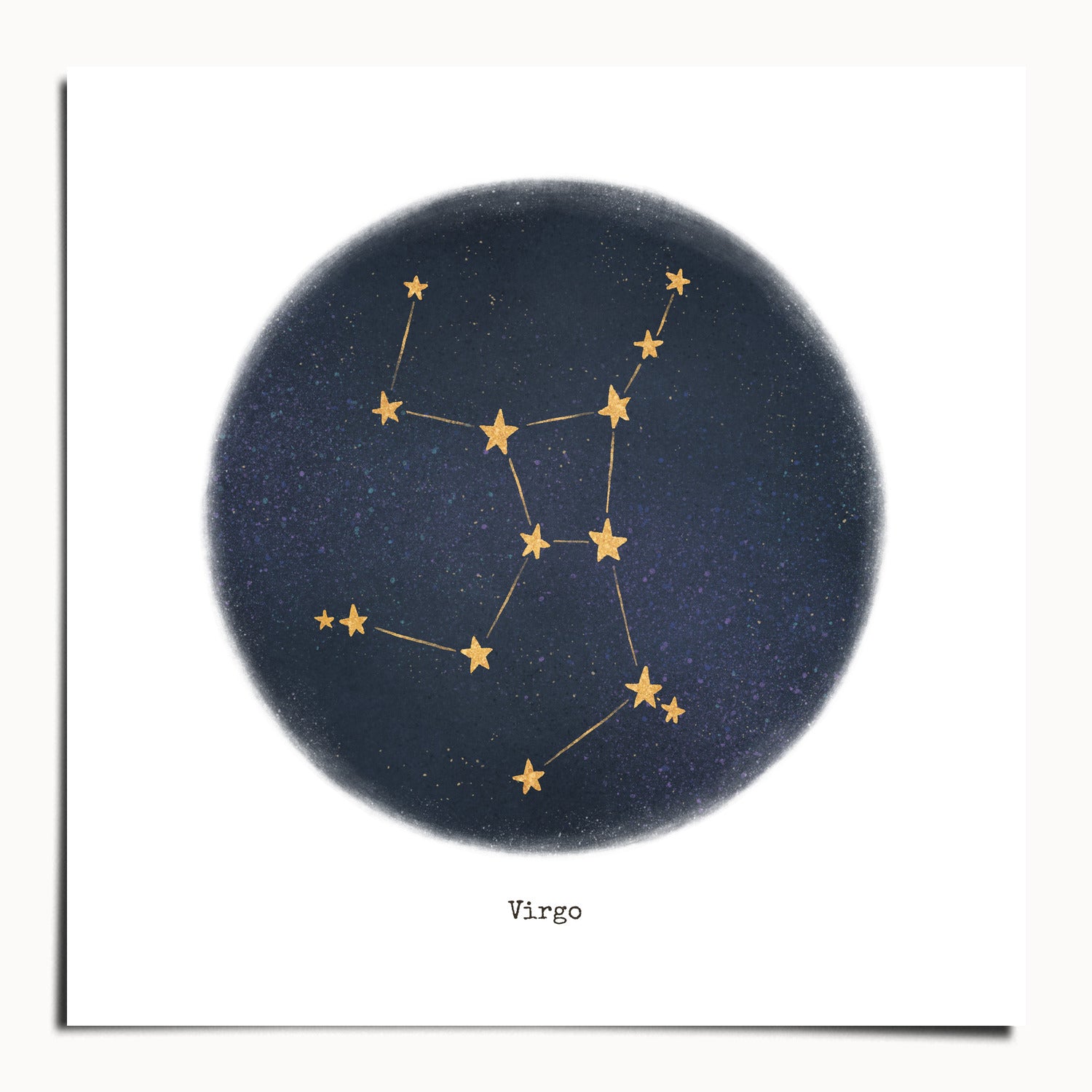 "Virgo ♍" by Catherine Hébert - Virgo Zodiac Constellation Fine Art Print - 9"x9" size