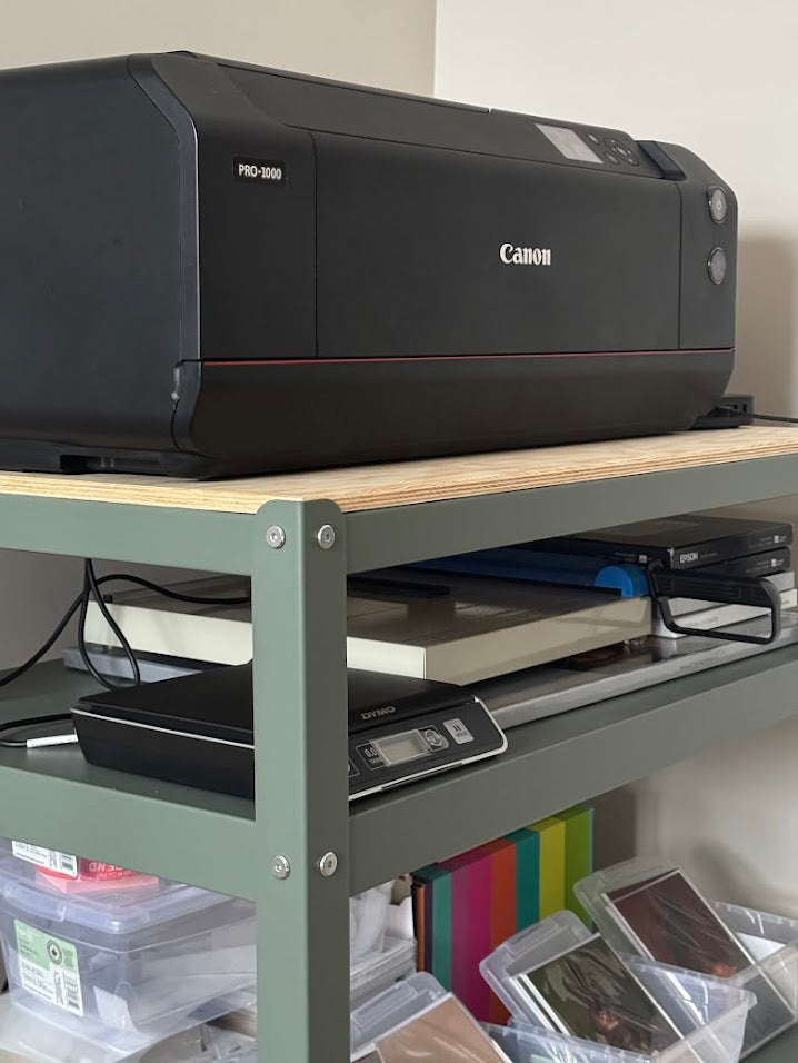 The Ugly Cat's Fine Art Printer, with some greeting cards and other equipment