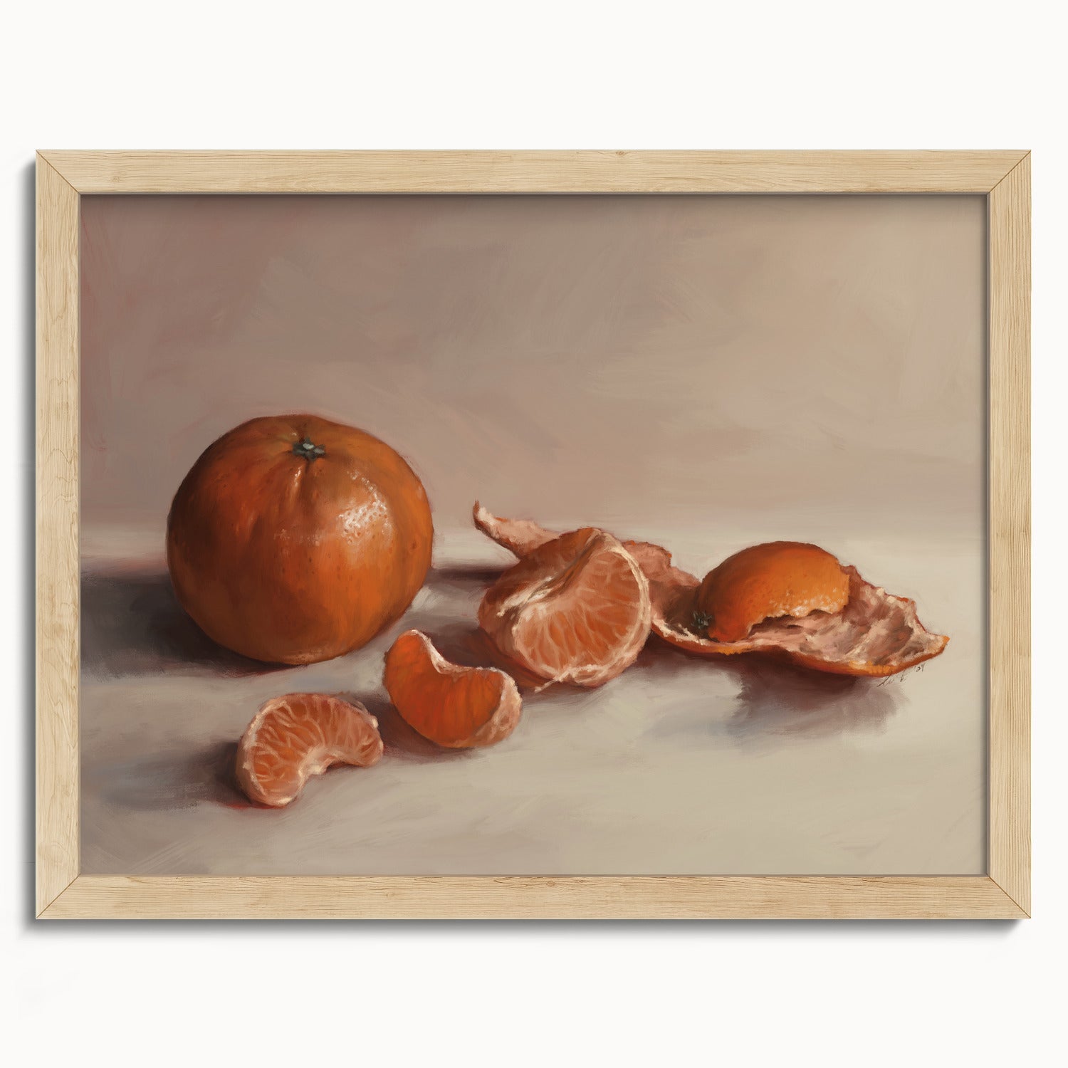 "Clementines" by Catherine Hébert - Clementine Orange Still Life Fine Art Print - 12"x16" size
