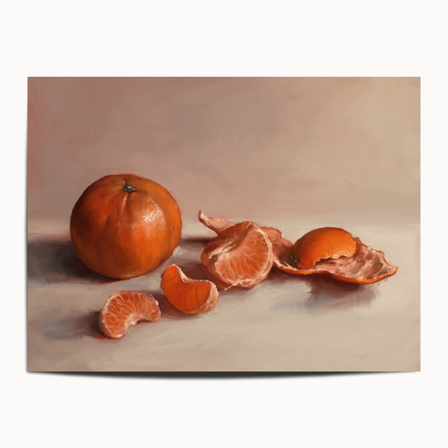 "Clementines" by Catherine Hébert - Clementine Orange Still Life Fine Art Print - 30"x40" size